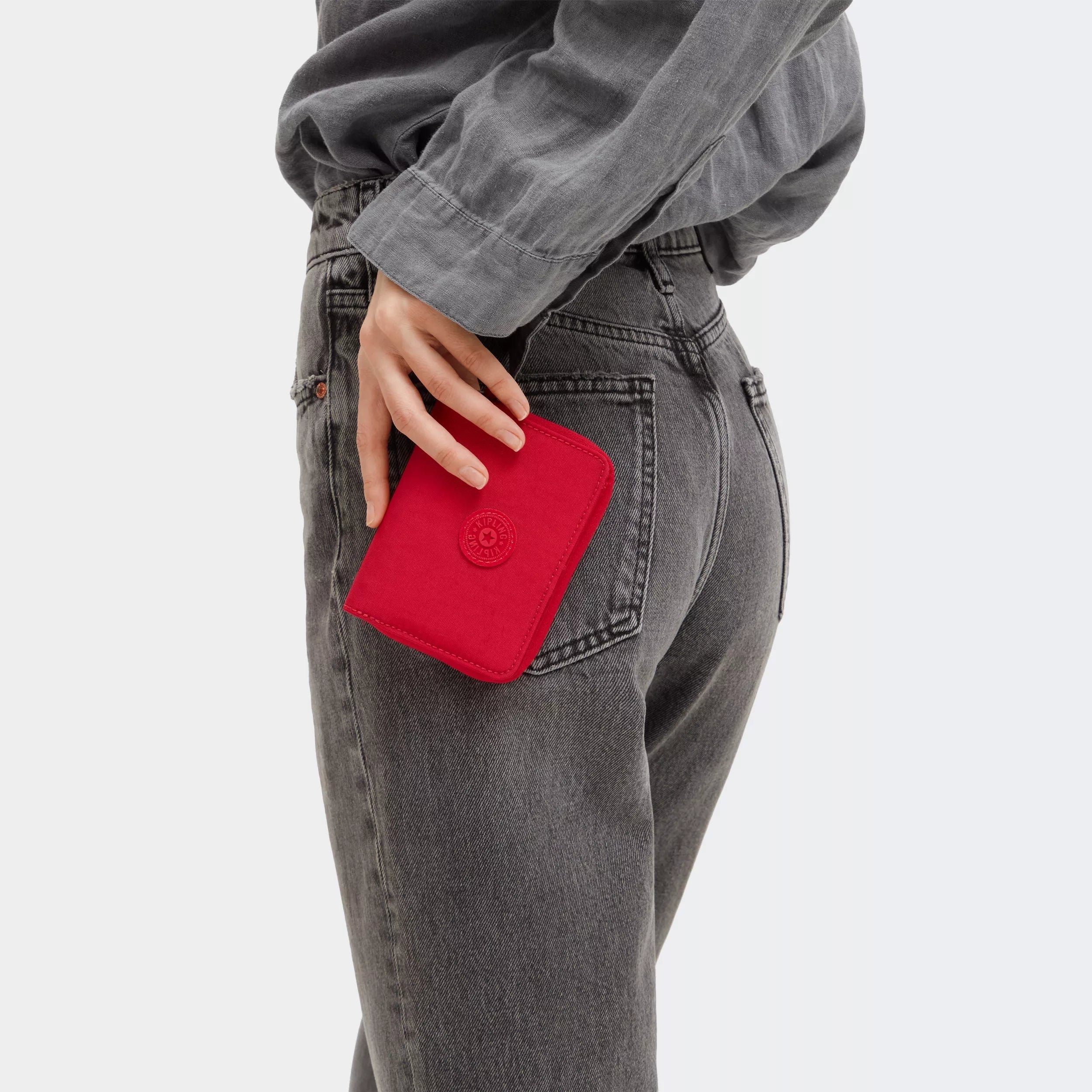 Kipling Money Love in Red Rouge — back view