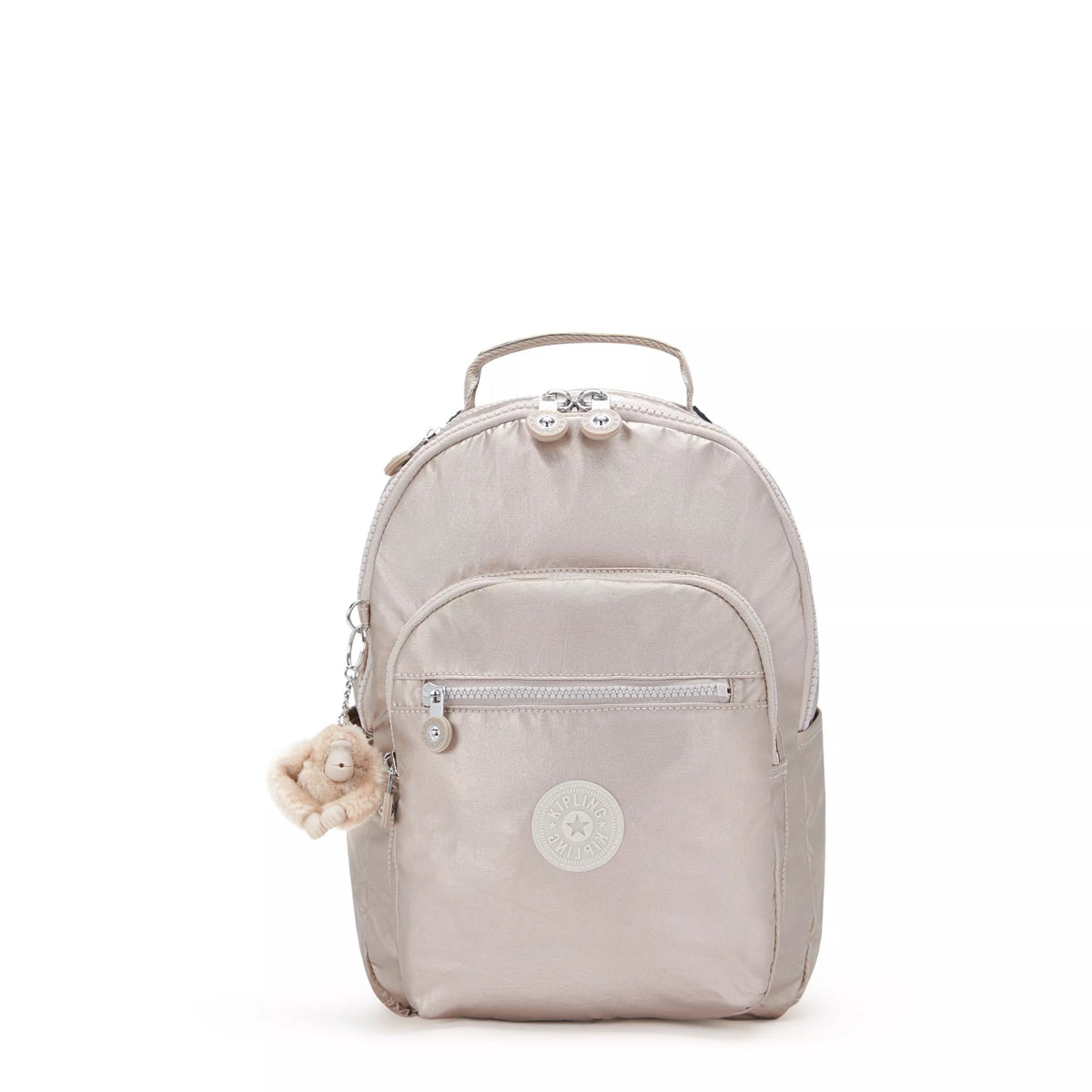 Kipling Seoul Small Backpack in Metallic Glow — front view # color_Metallic Glow