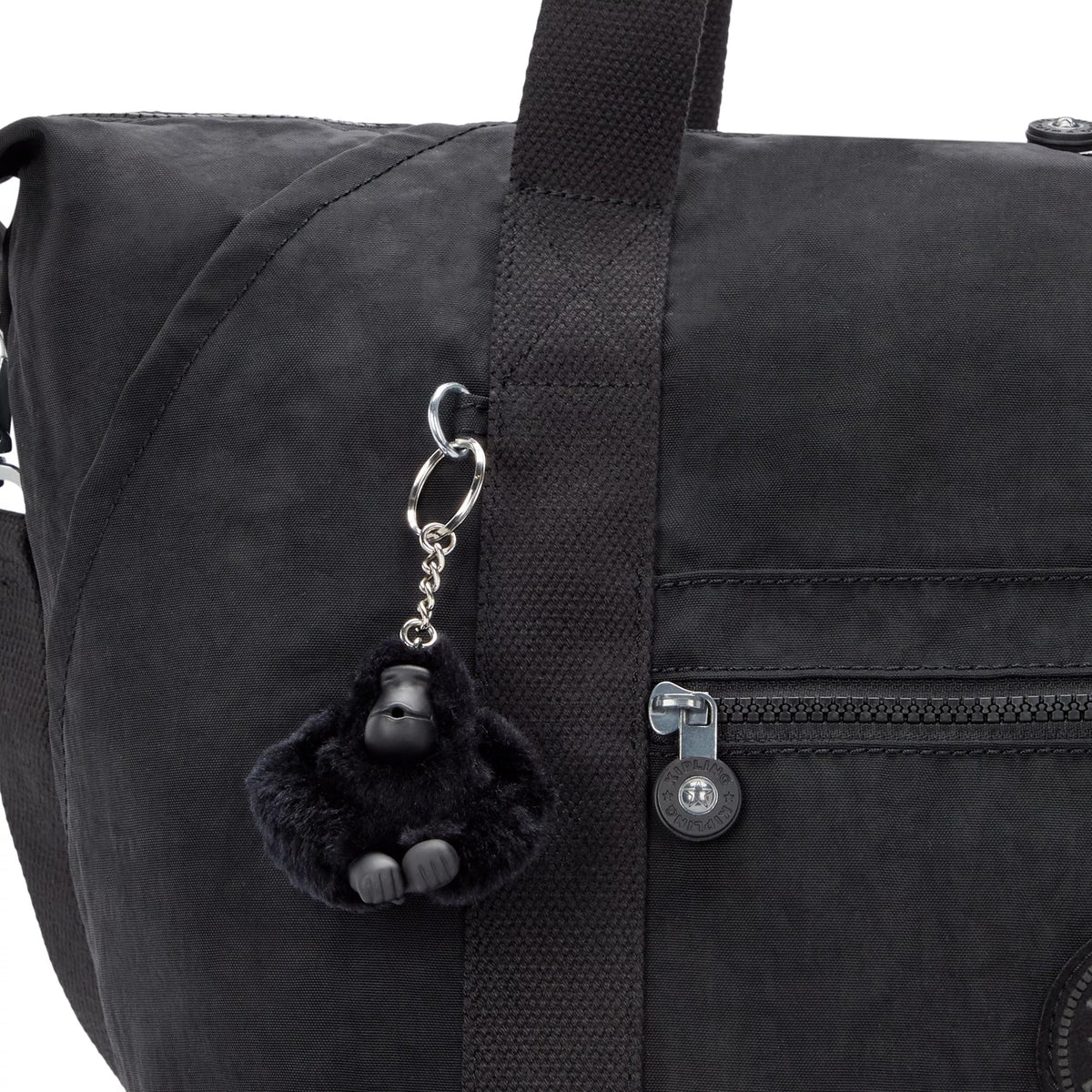 Kipling Art M Weekender in Black Noir — detail view