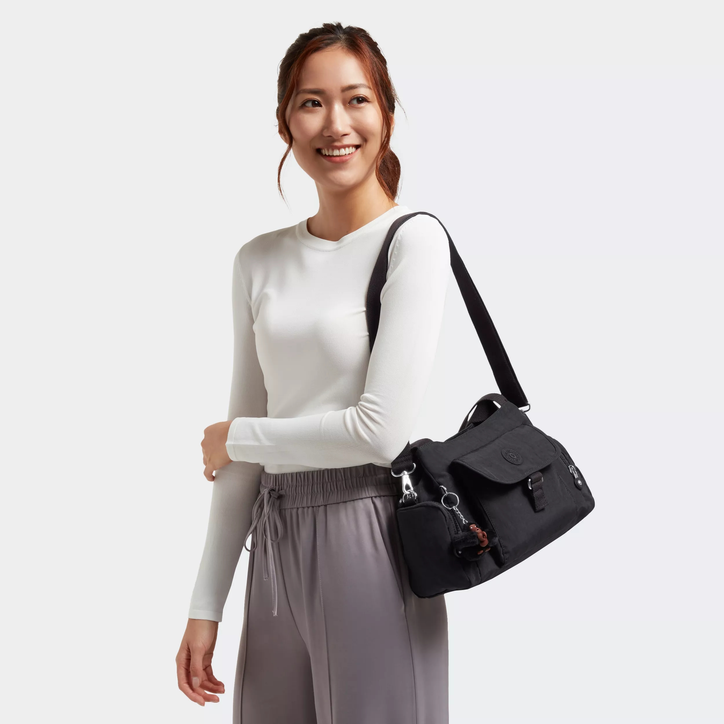 Kipling Felix L U in Black Tonal — back view