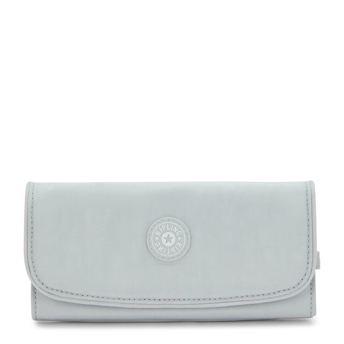 Kipling Money Land Snap Wallet in Easy Grey — front view # color_Easy Grey