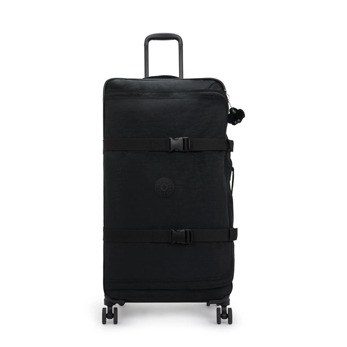 Kipling Spontaneous Large Rolling Luggage in Black — front view