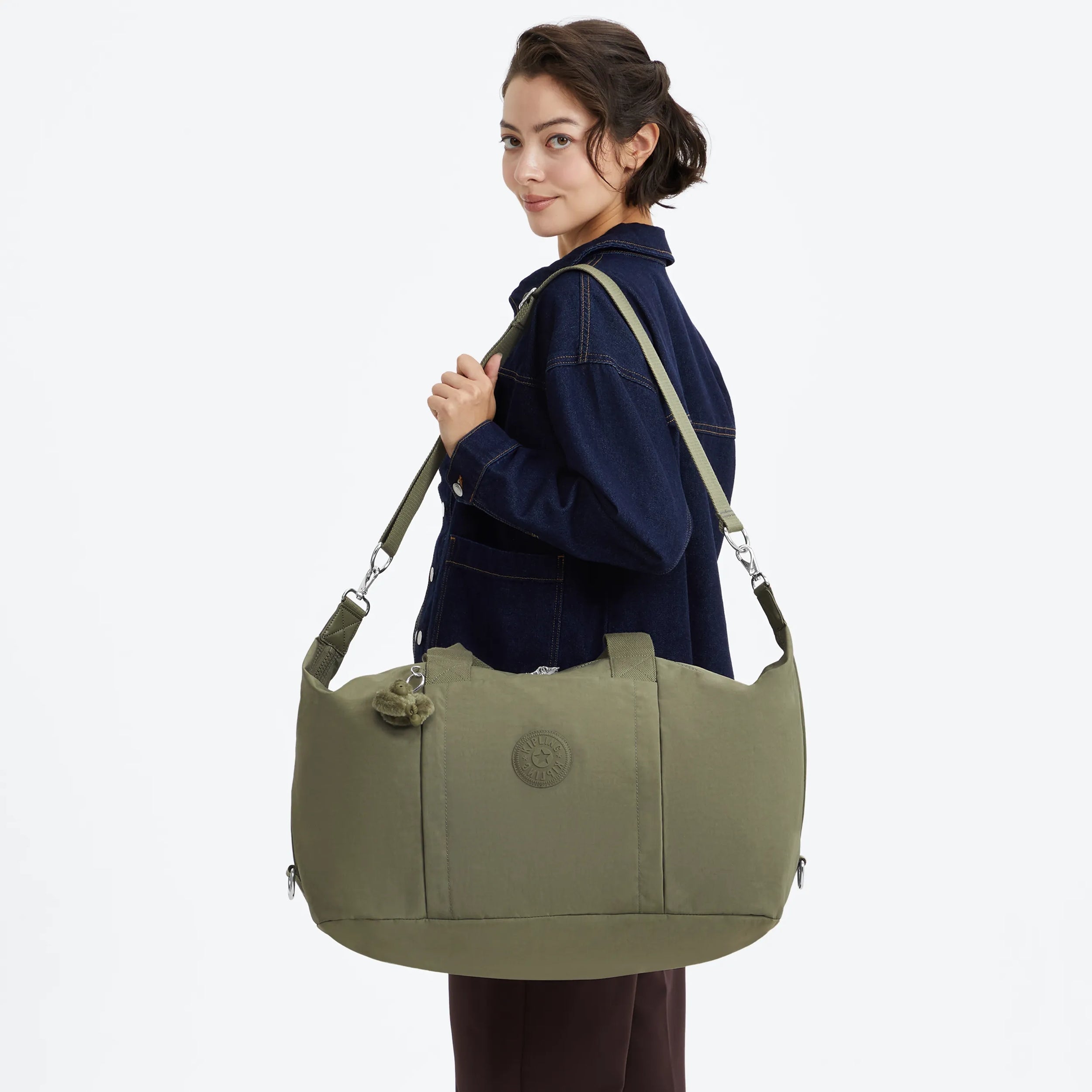 Kipling Bori in Almost Sage — back view