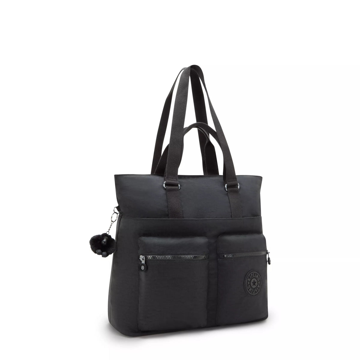 Kipling India 16" Laptop Tote Bag in Black Noir — angle view 2
