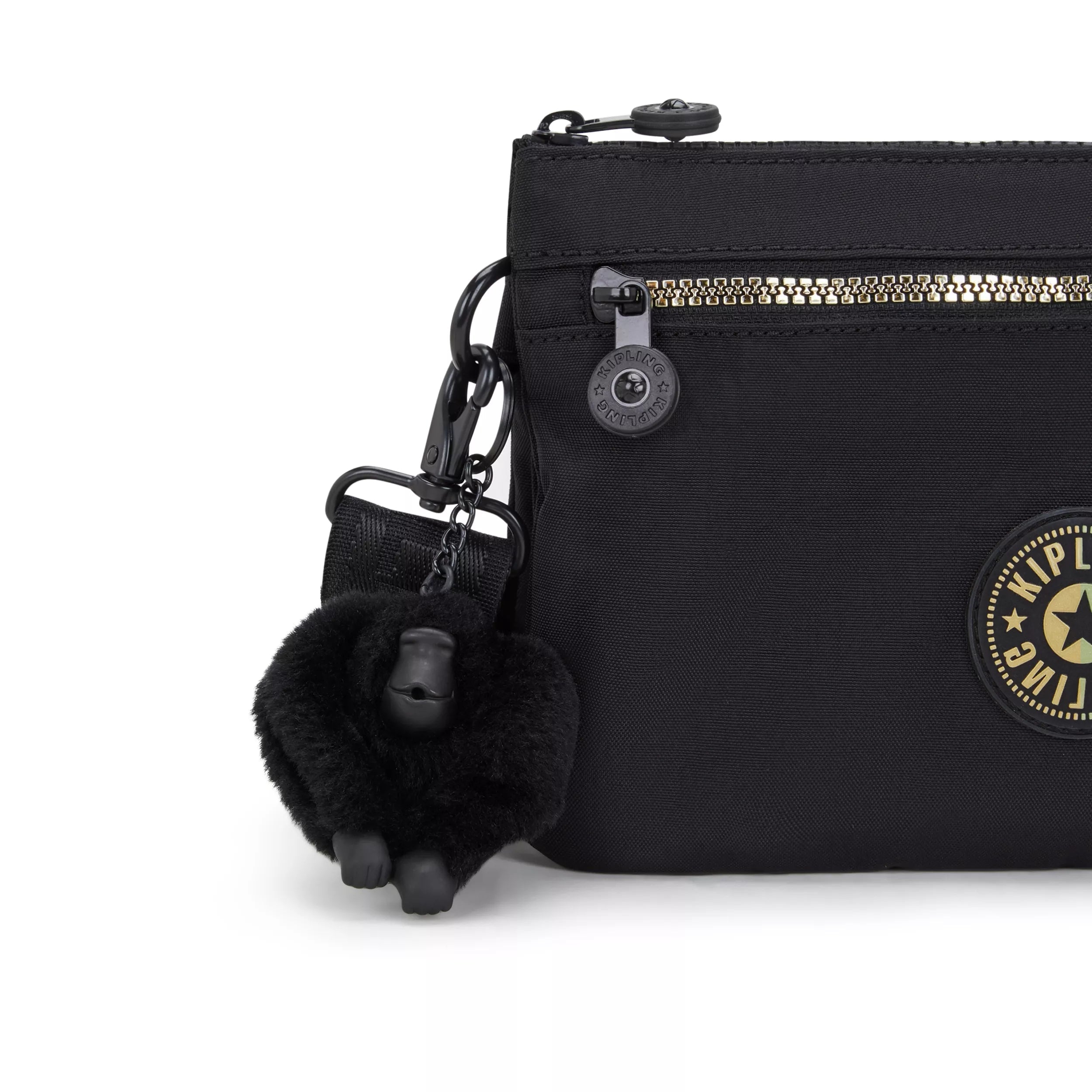 Kipling Riri Zip in Glorious Gold — detail view