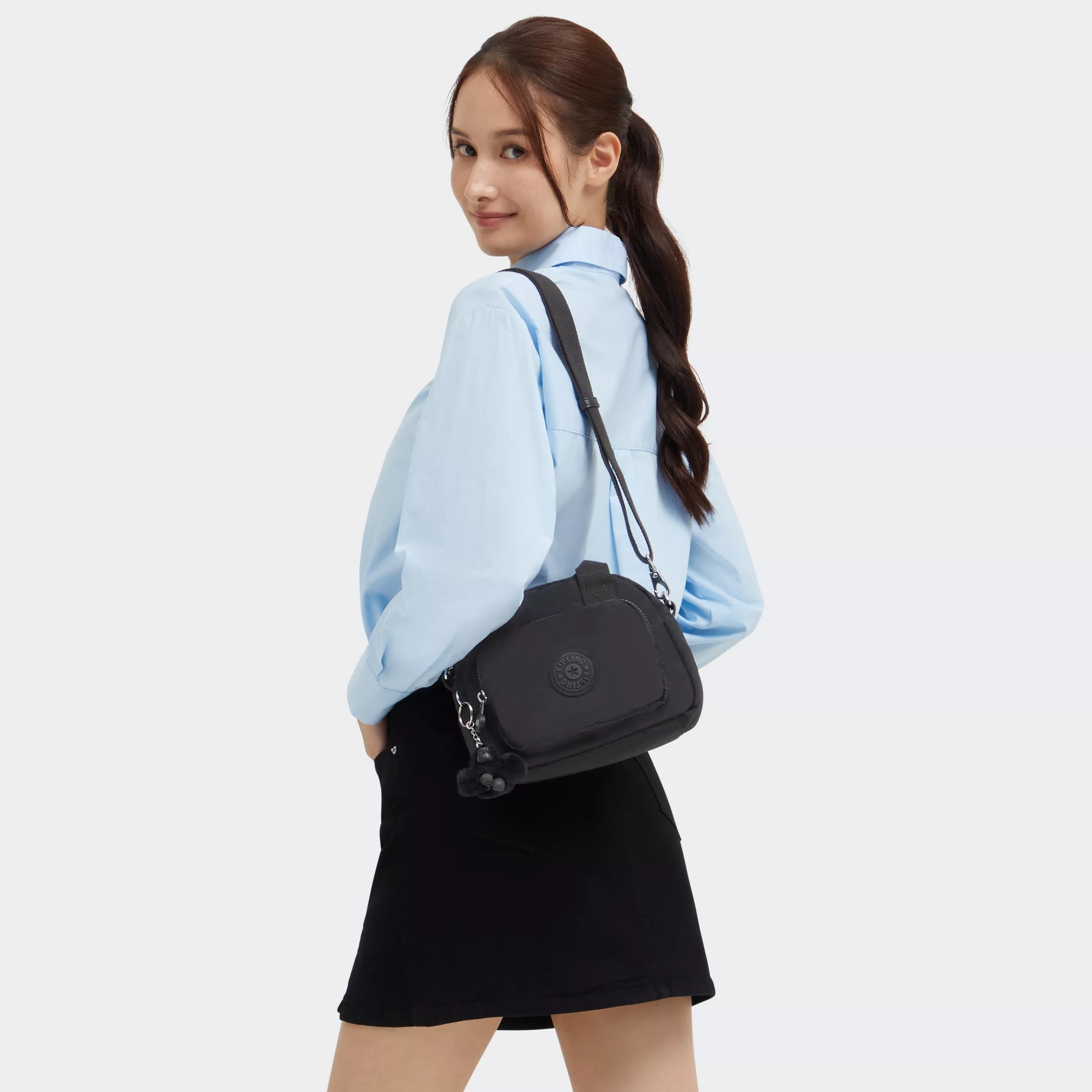 Kipling Defea Mini in Black Noir — back view