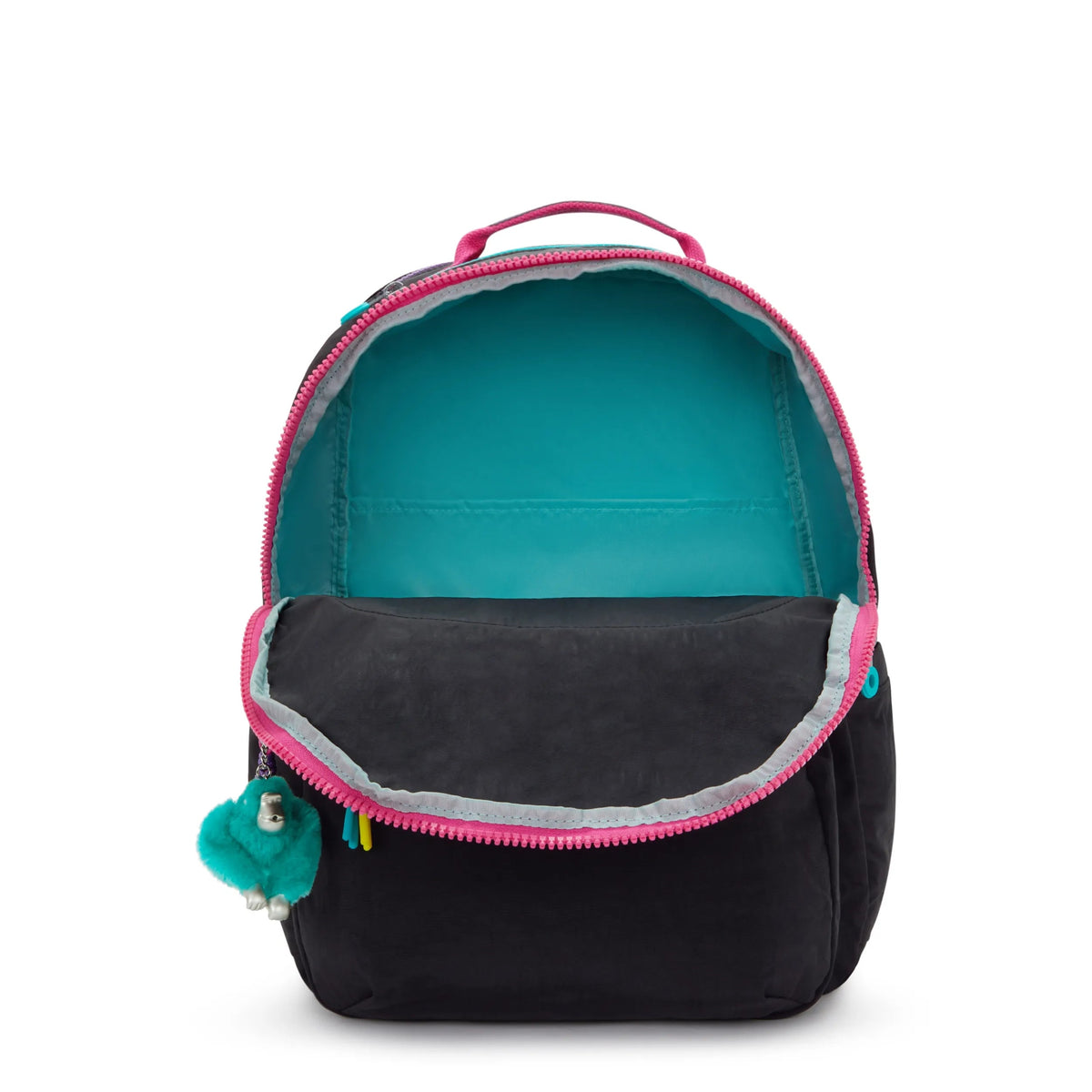 Kipling Seoul Extra Large 17" Laptop Backpack in Black Fun C — interior view