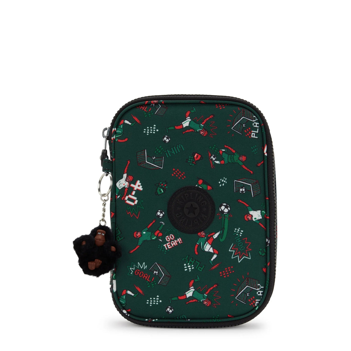 Kipling 100 Pens Case in Soccer Print — front view # color_Soccer Print
