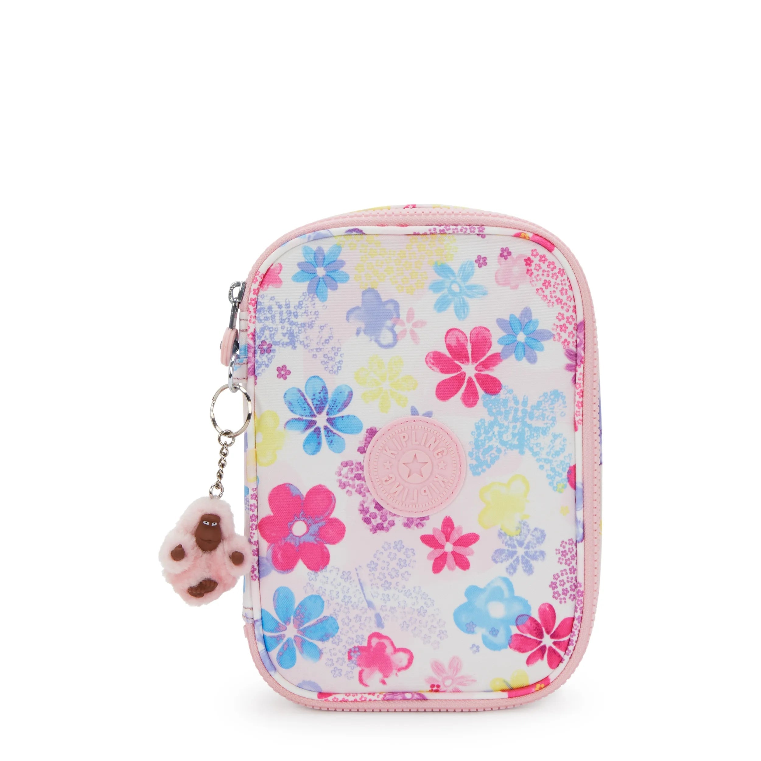Kipling 100 Pens Case in Flower Stamp — front view # color_Flower Stamp