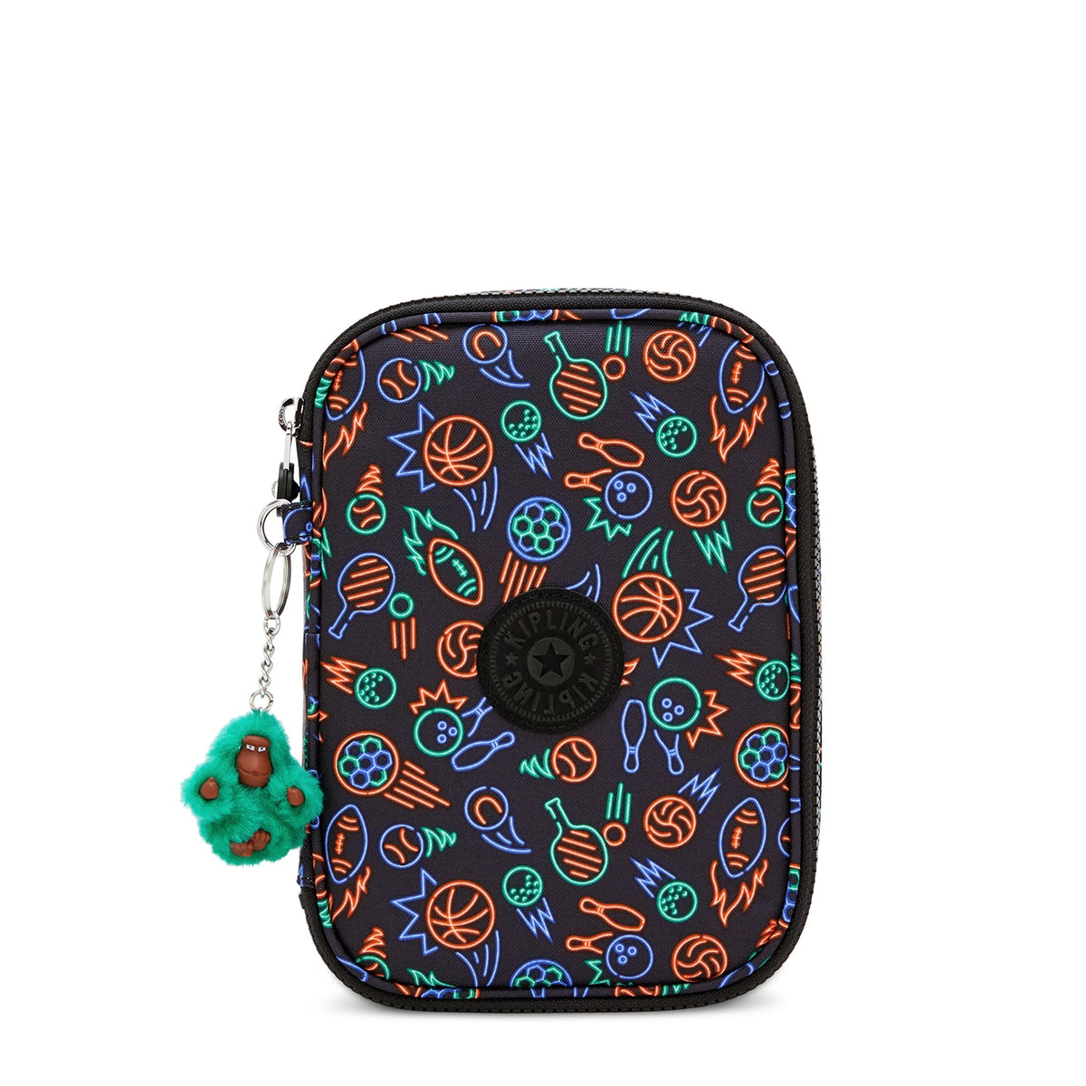 Kipling 100 Pens Case in Sport Doodle — front view # color_Sport Doodle