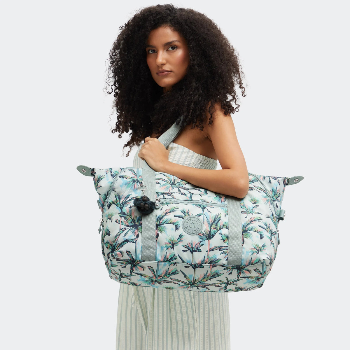 Kipling Art Medium Tote Bag in More Palm Trees — lifestyle