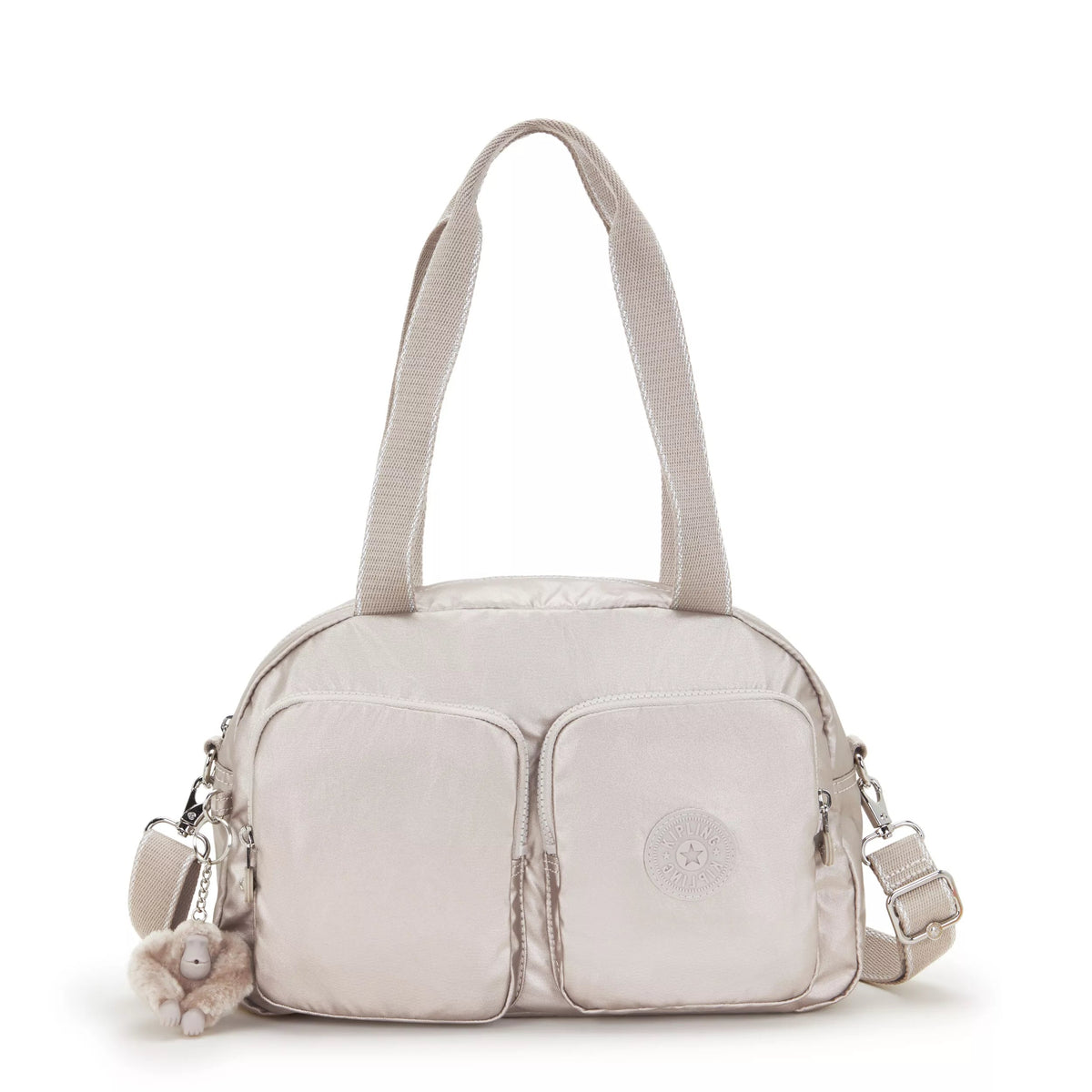 Kipling Cool Defea Shoulder Bag in Metallic Glow — front view # color_Metallic Glow