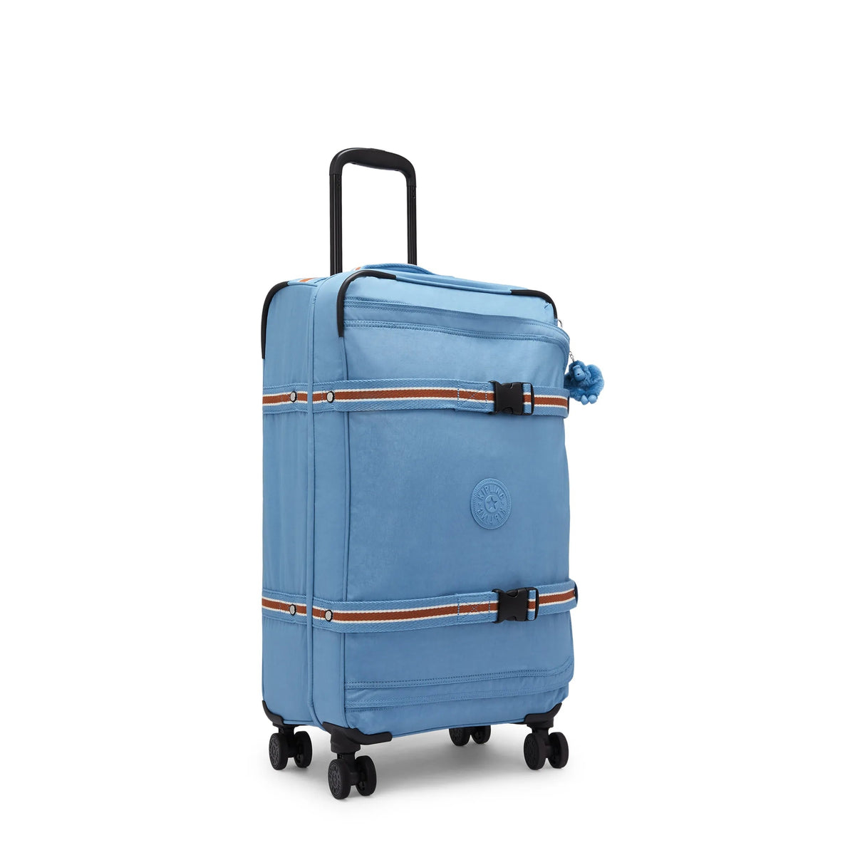 Kipling Spontaneous Medium Rolling Luggage in Vintage Blue — angle view