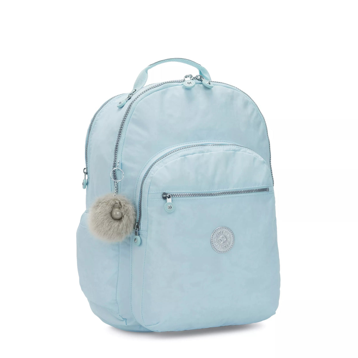 Kipling Seoul Extra Large 17" Laptop Backpack in Bridal Blue — angle view