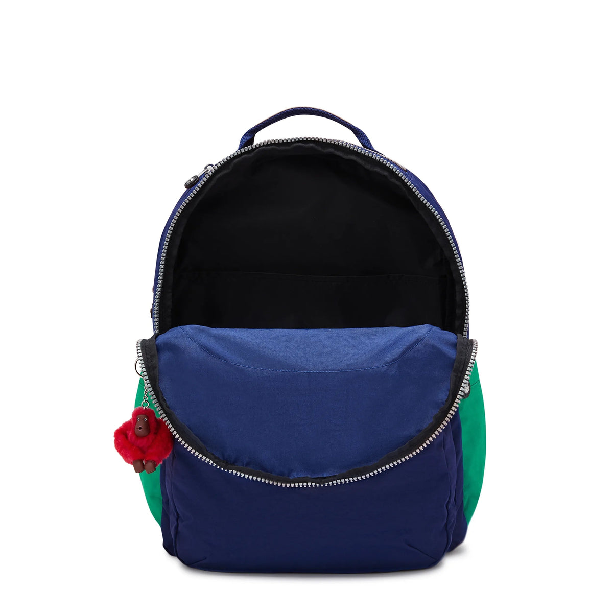 Kipling Seoul Extra Large 17" Laptop Backpack in Escape Blue Block — interior view