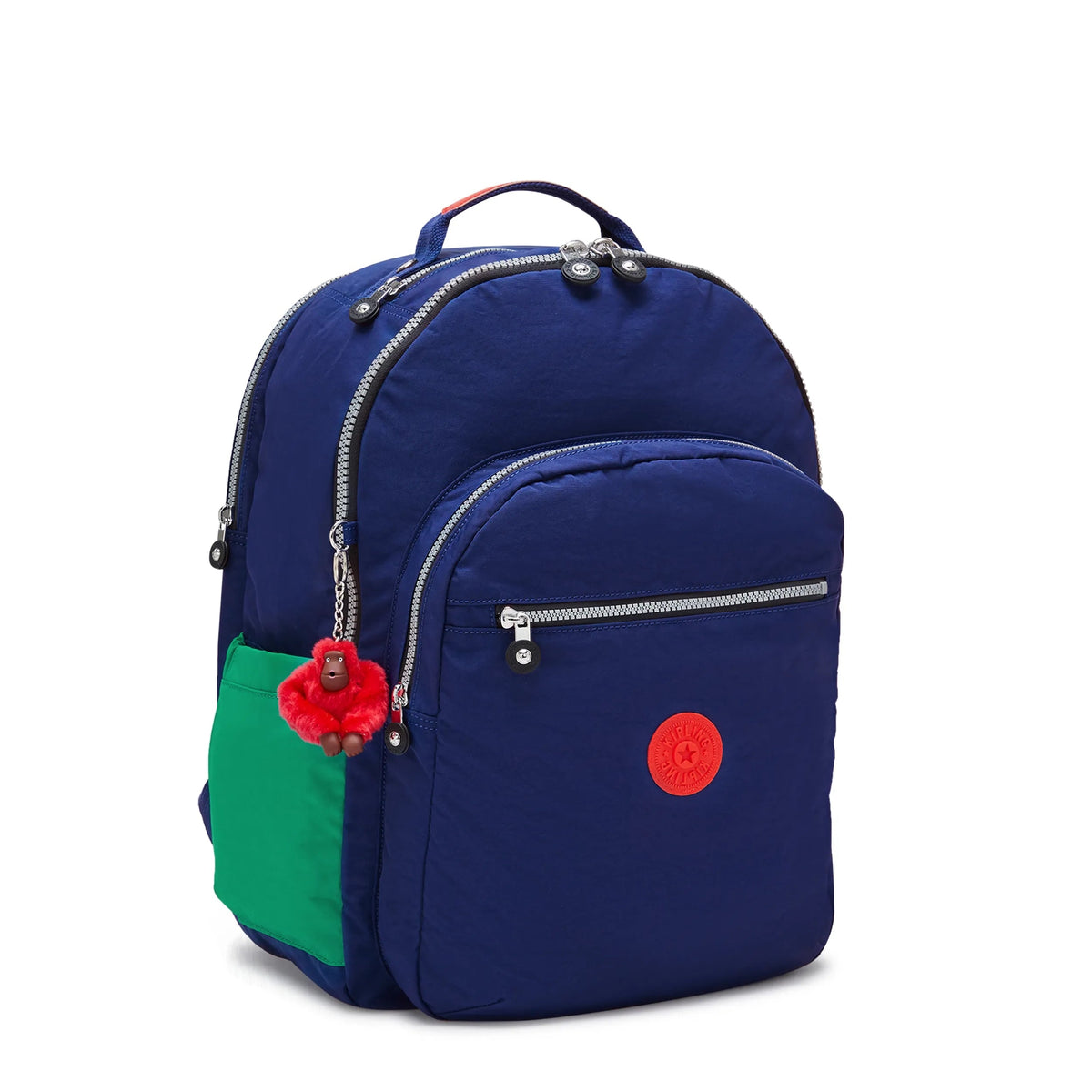 Kipling Seoul Extra Large 17" Laptop Backpack in Escape Blue Block — angle view
