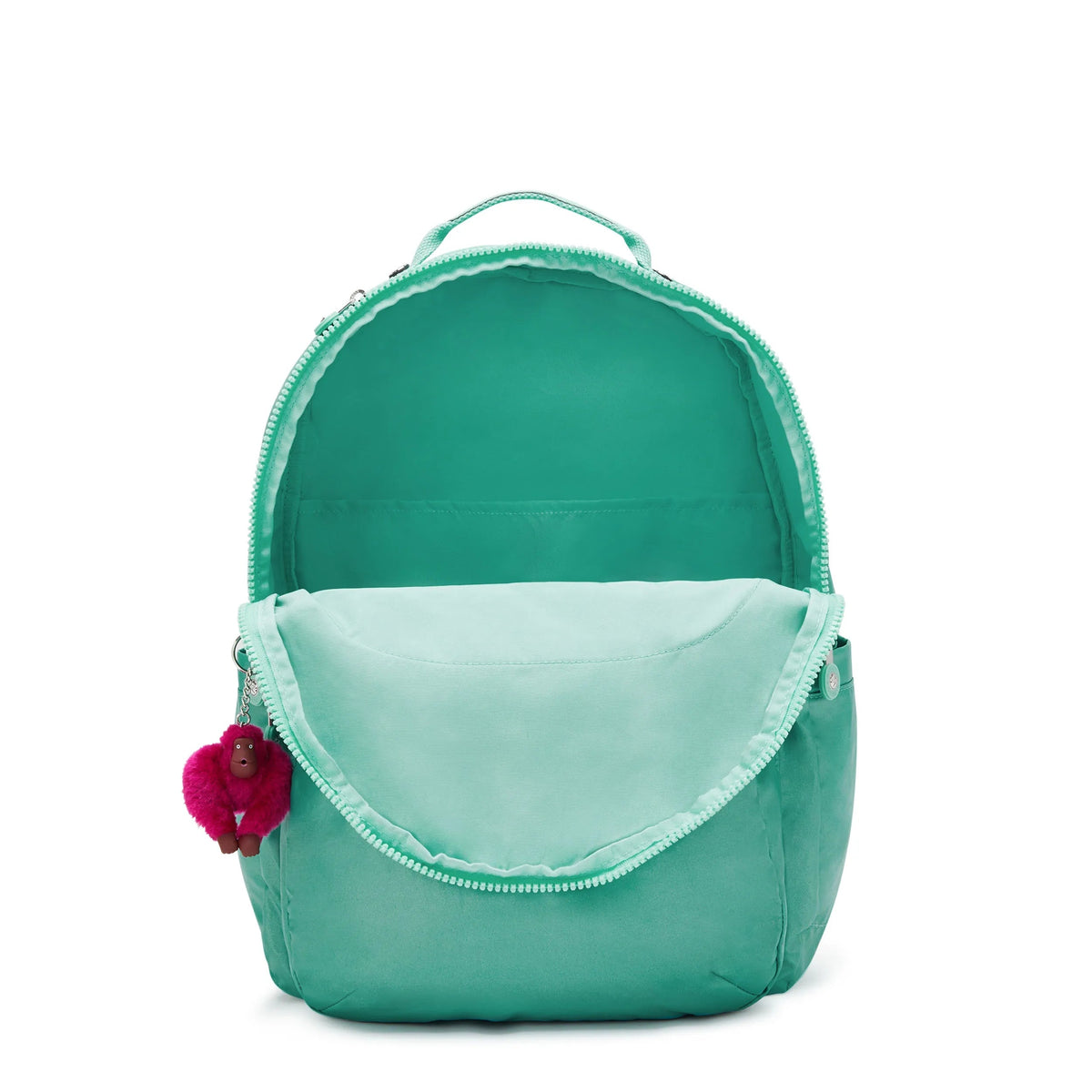 Kipling Seoul Extra Large 17" Laptop Backpack in Oasis Mint Metallic — interior view