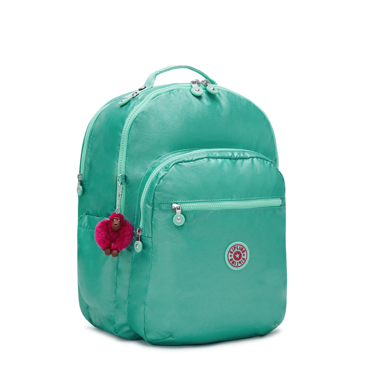 Kipling Seoul Extra Large 17" Laptop Backpack in Oasis Mint Metallic — angle view