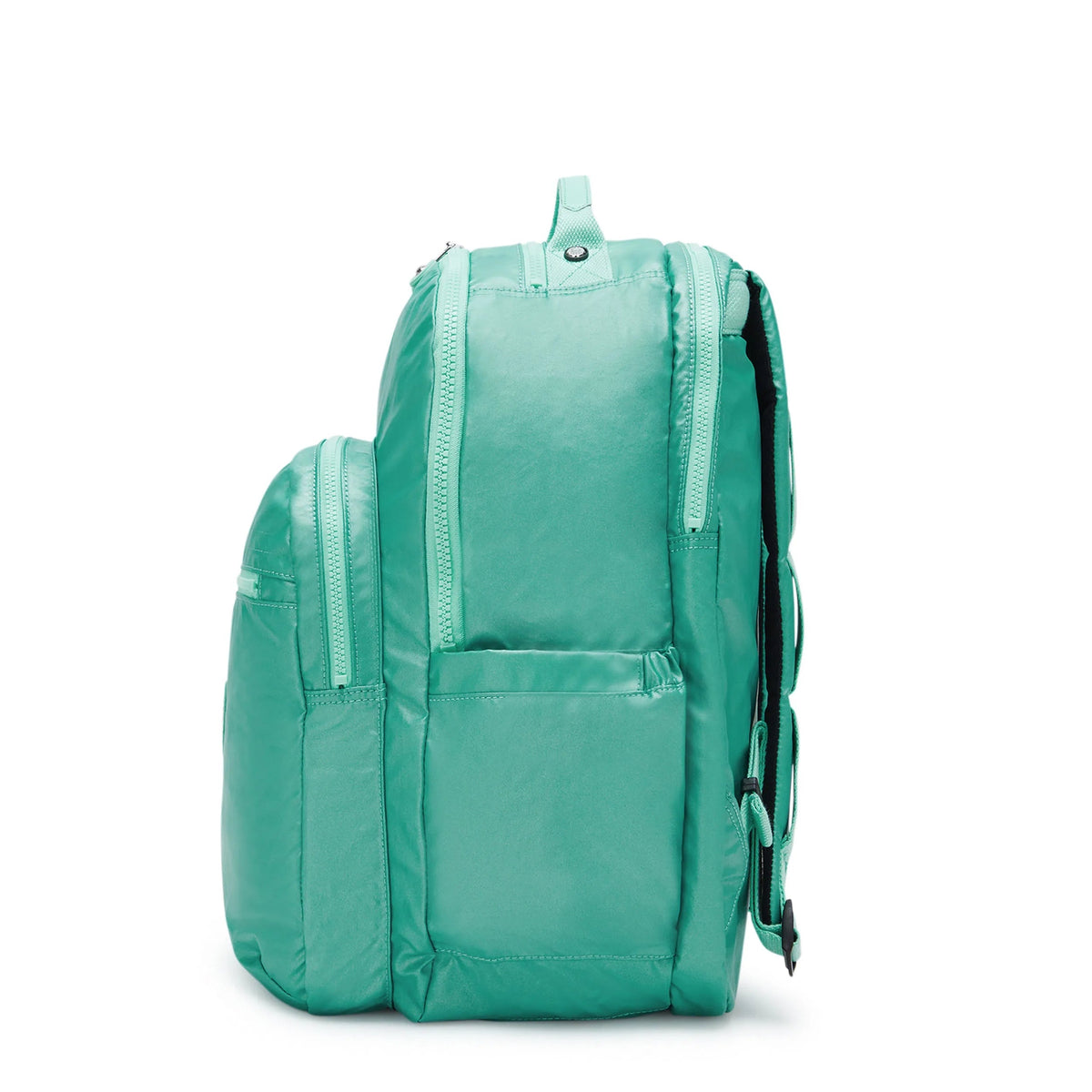 Kipling Seoul Extra Large 17" Laptop Backpack in Oasis Mint Metallic — side view