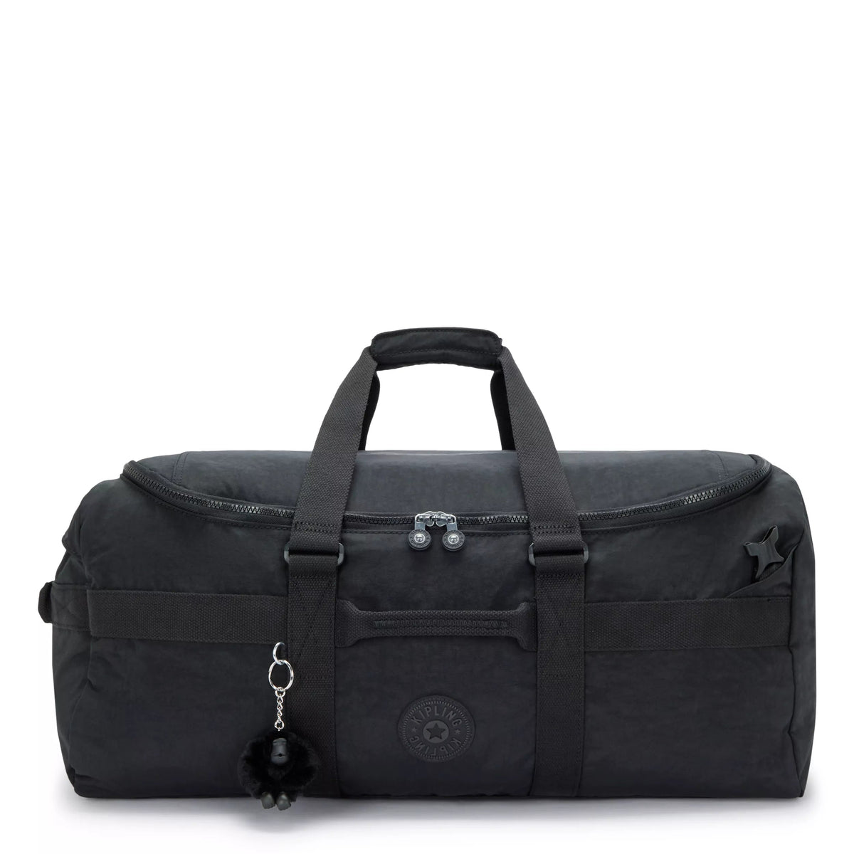 Kipling Jonis Medium Laptop Duffle Backpack in Black Noir — front view