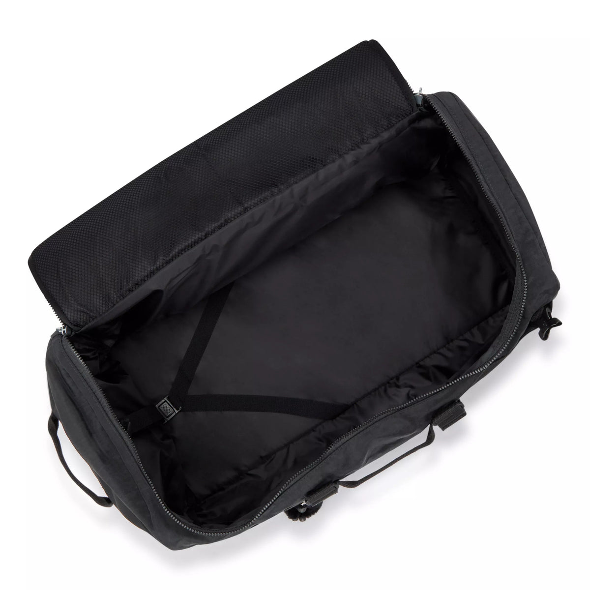 Kipling Jonis Medium Laptop Duffle Backpack in Black Noir — interior view