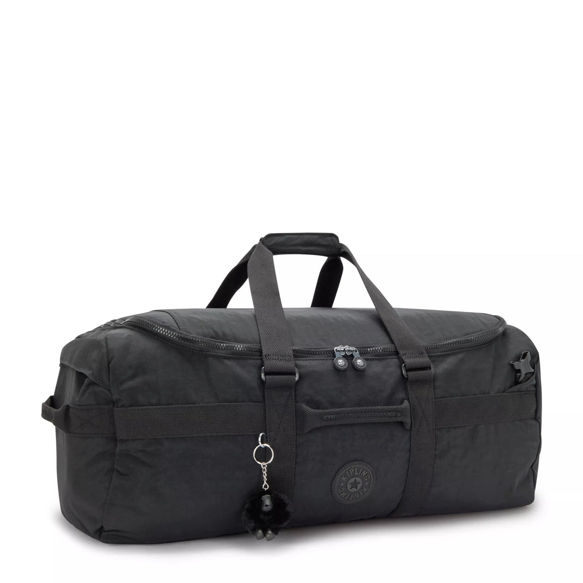 Kipling Jonis Medium Laptop Duffle Backpack in Black Noir — angle view 2