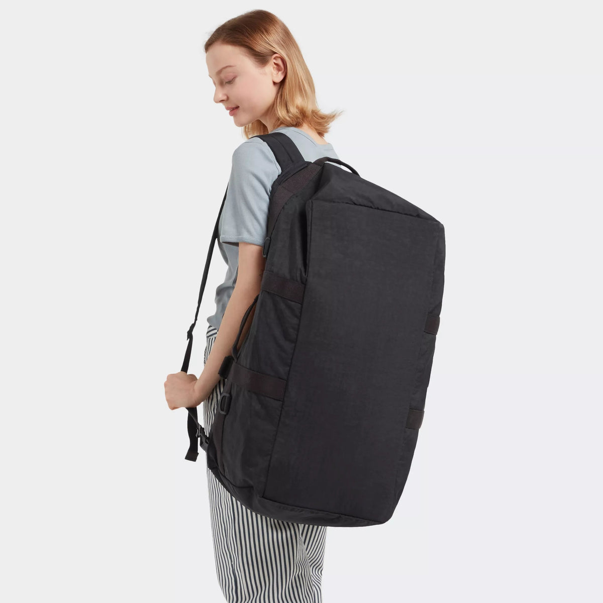 Kipling Jonis Medium Laptop Duffle Backpack in Black Noir — lifestyle