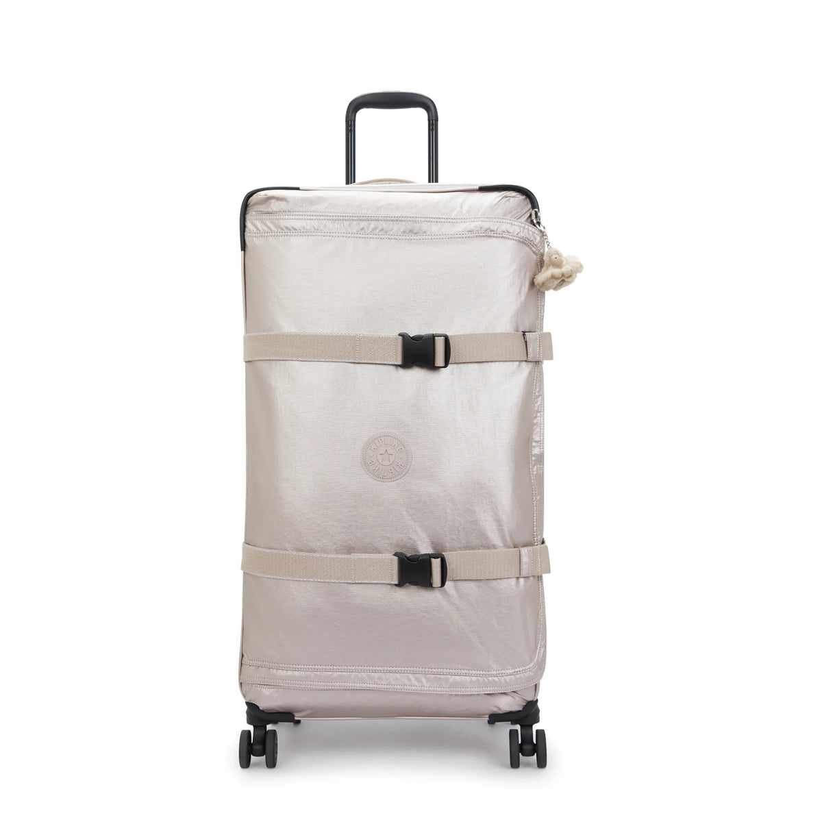 Kipling Spontaneous Large Rolling Luggage in Metallic Glow — front view