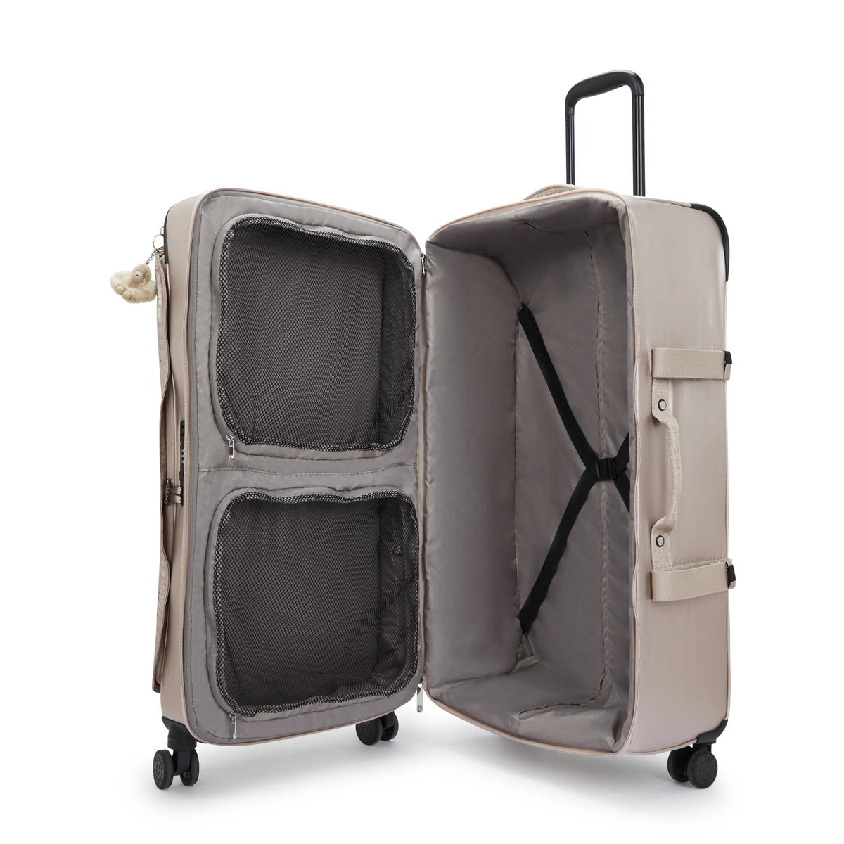 Kipling Spontaneous Large Rolling Luggage in Metallic Glow — interior view