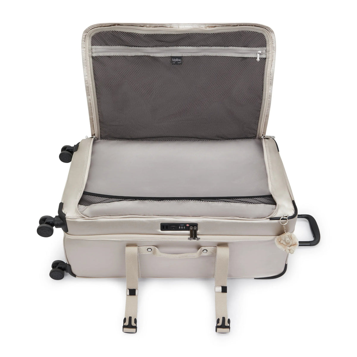 Kipling Spontaneous Large Rolling Luggage in Metallic Glow — detail view 2