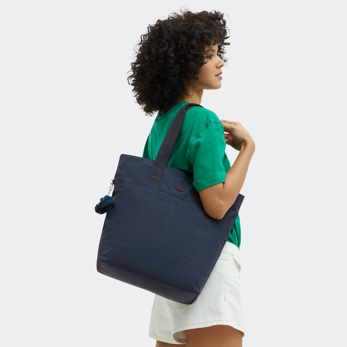 Kipling Hanifa in Blue Bleu 2 — back view # color_Blue Bleu 2