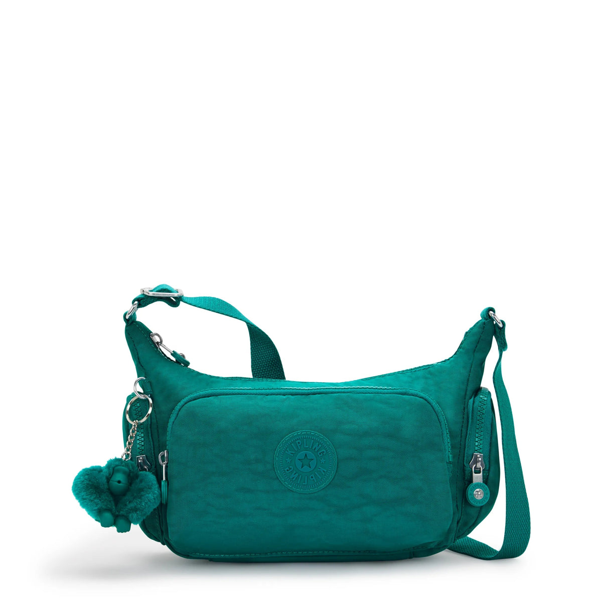 Kipling Gabbette S in Outspoken Green — front view # color_Outspoken Green