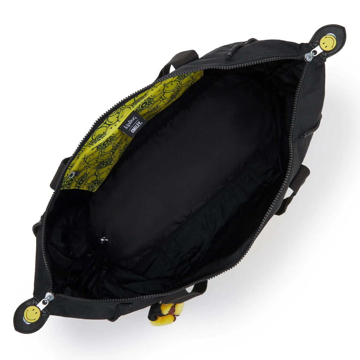 Kipling Art Medium Tote Bag in Yellow Fun Black — interior view