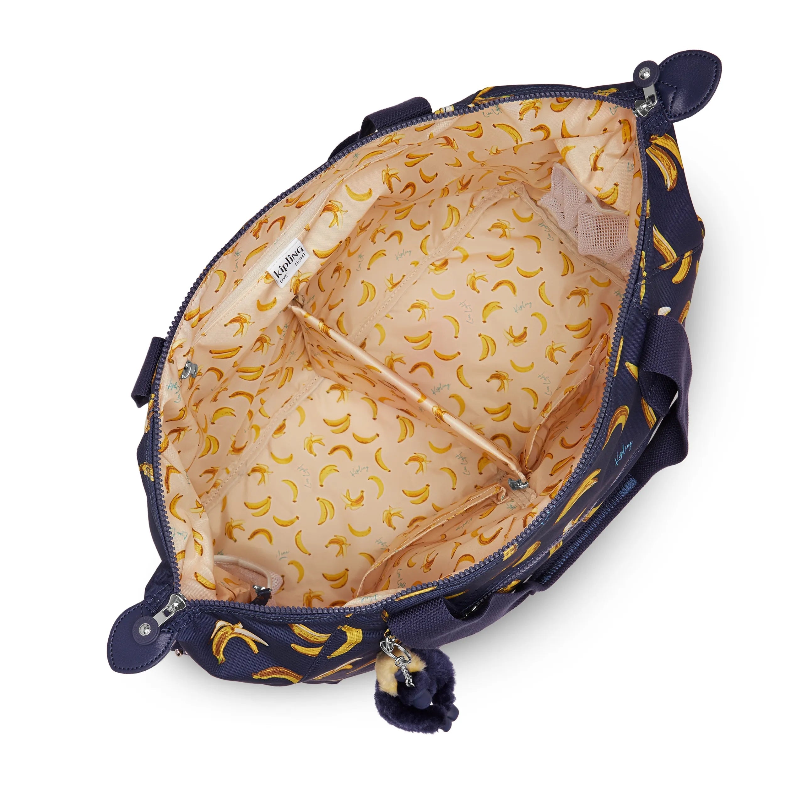 Kipling New Art M Babybag in Baby Banana Print — angle view 3