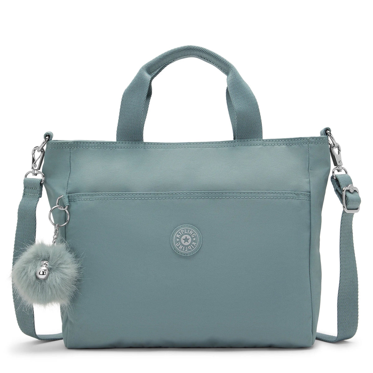 Kipling Lavena Small Tote in Green Air — front view