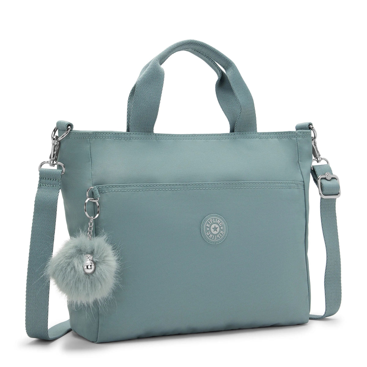 Kipling Lavena Small Tote in Green Air — angle view 5
