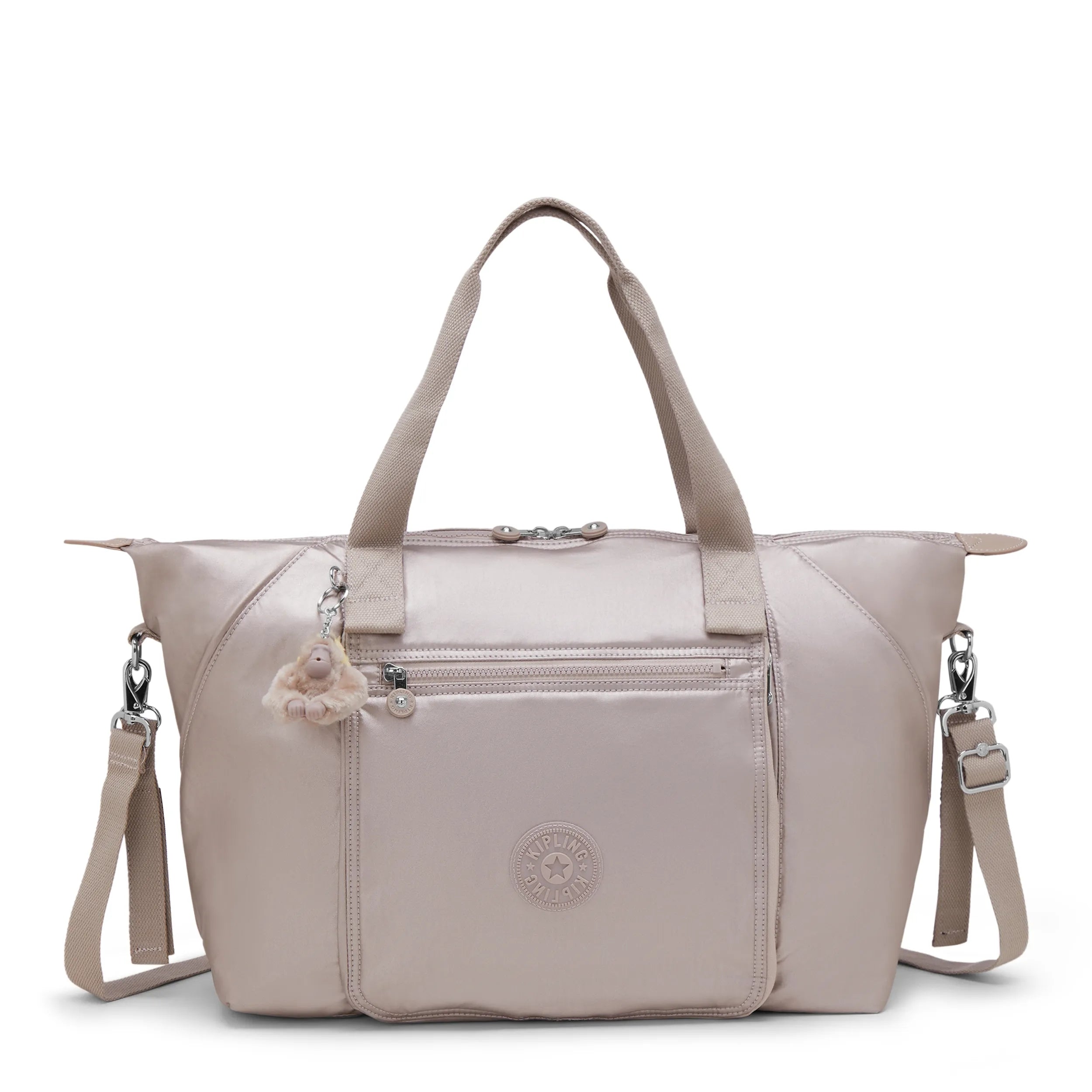 Kipling New Art M Babybag in Tiny Metal Glow — front view