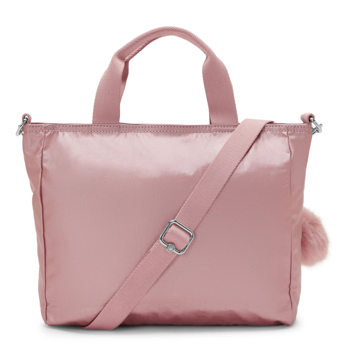 Kipling Lavena Small Tote in Pink Rose Metallic — angle view 2