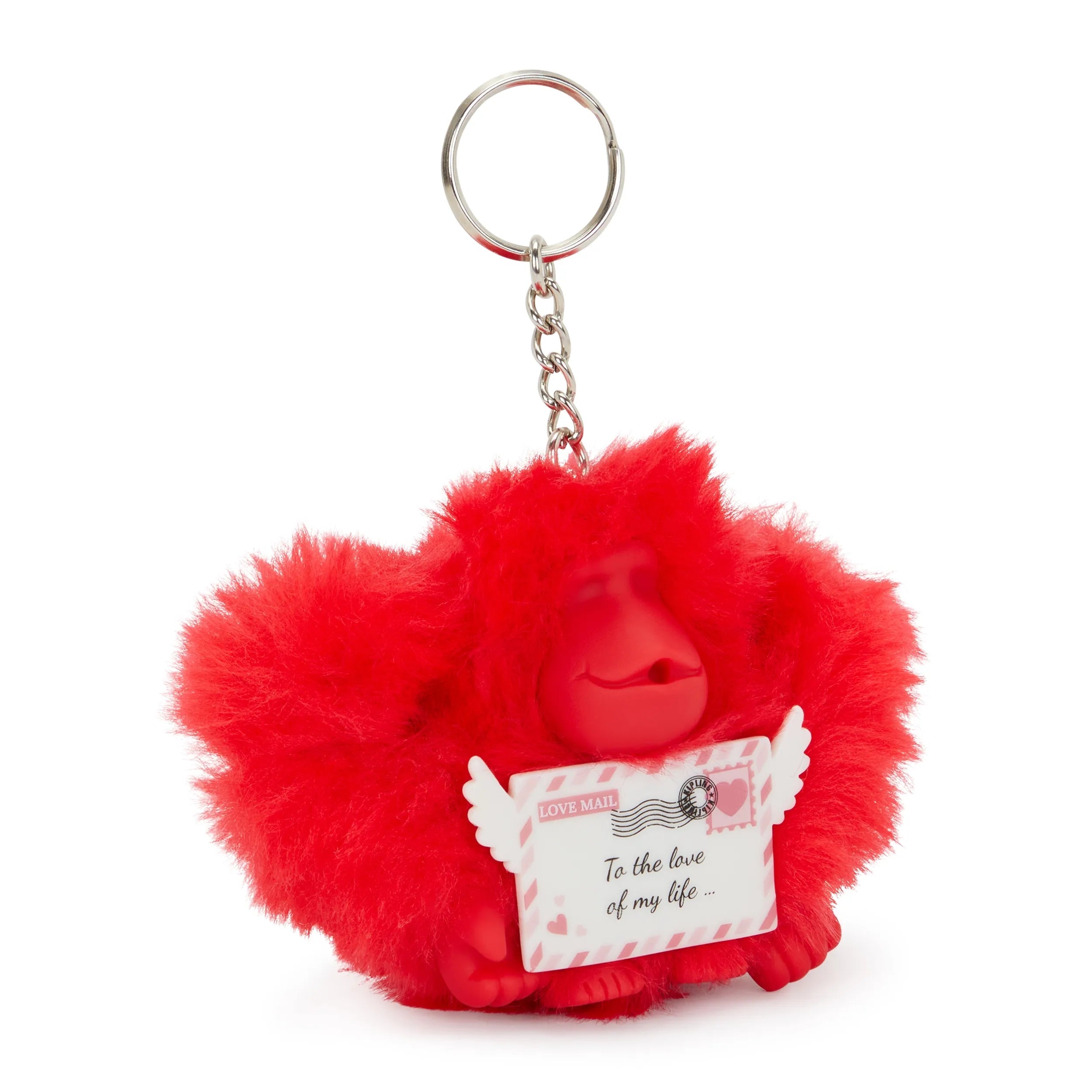 Kipling Valentine Letter Monkey in Letter Red — back view
