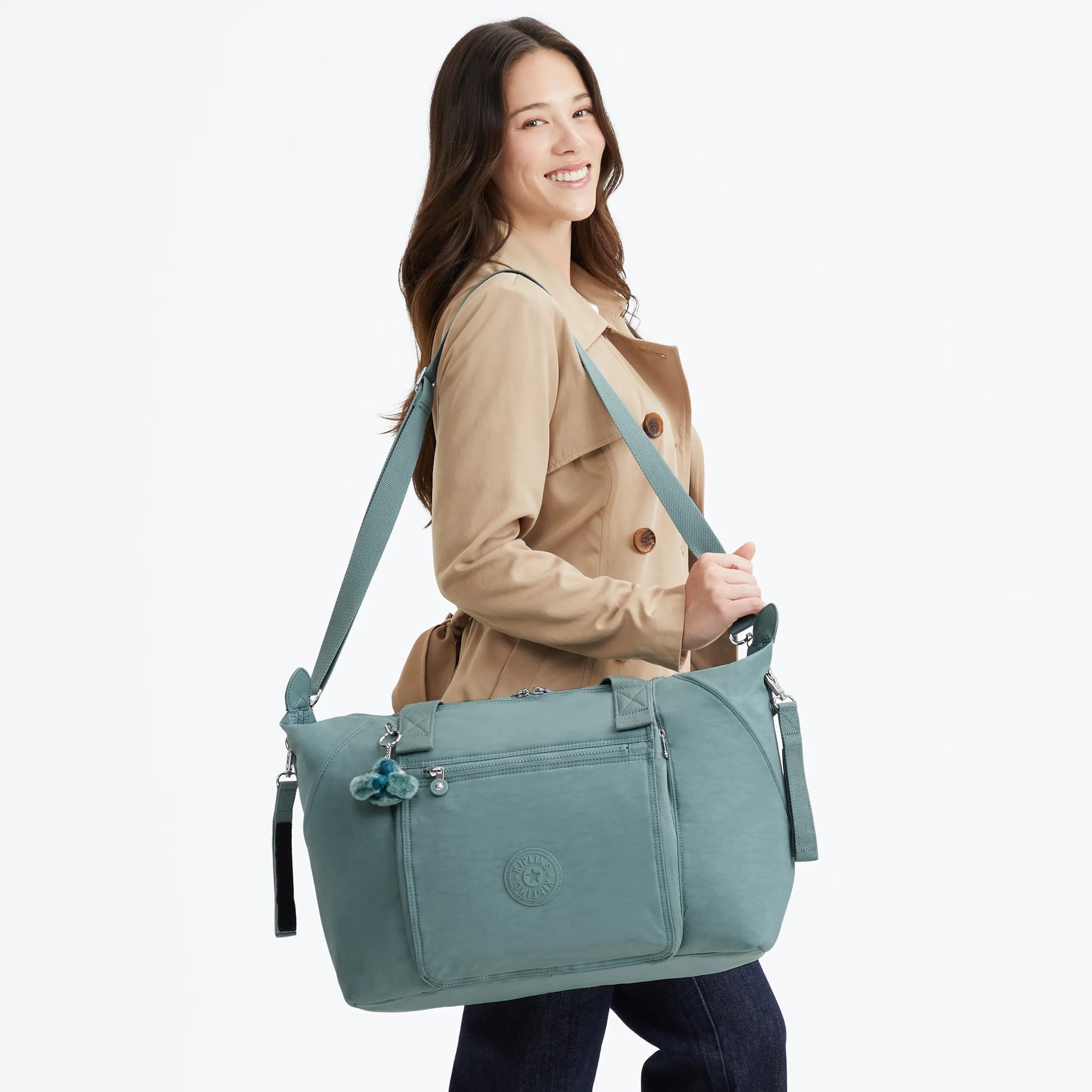 Kipling New Art M Babybag in Tiny Green Air — back view