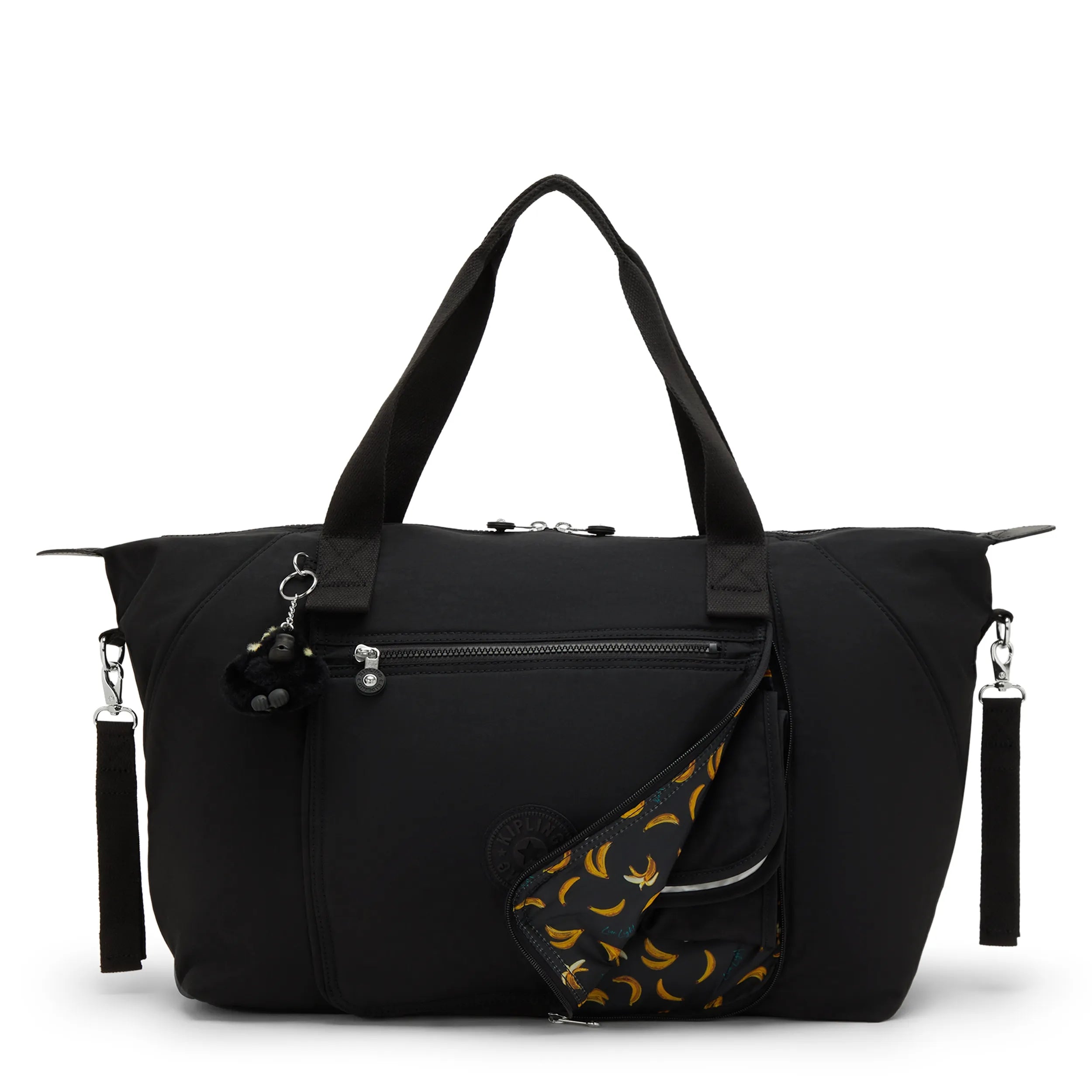 Kipling New Art M Babybag in Tiny Black Noir — interior view