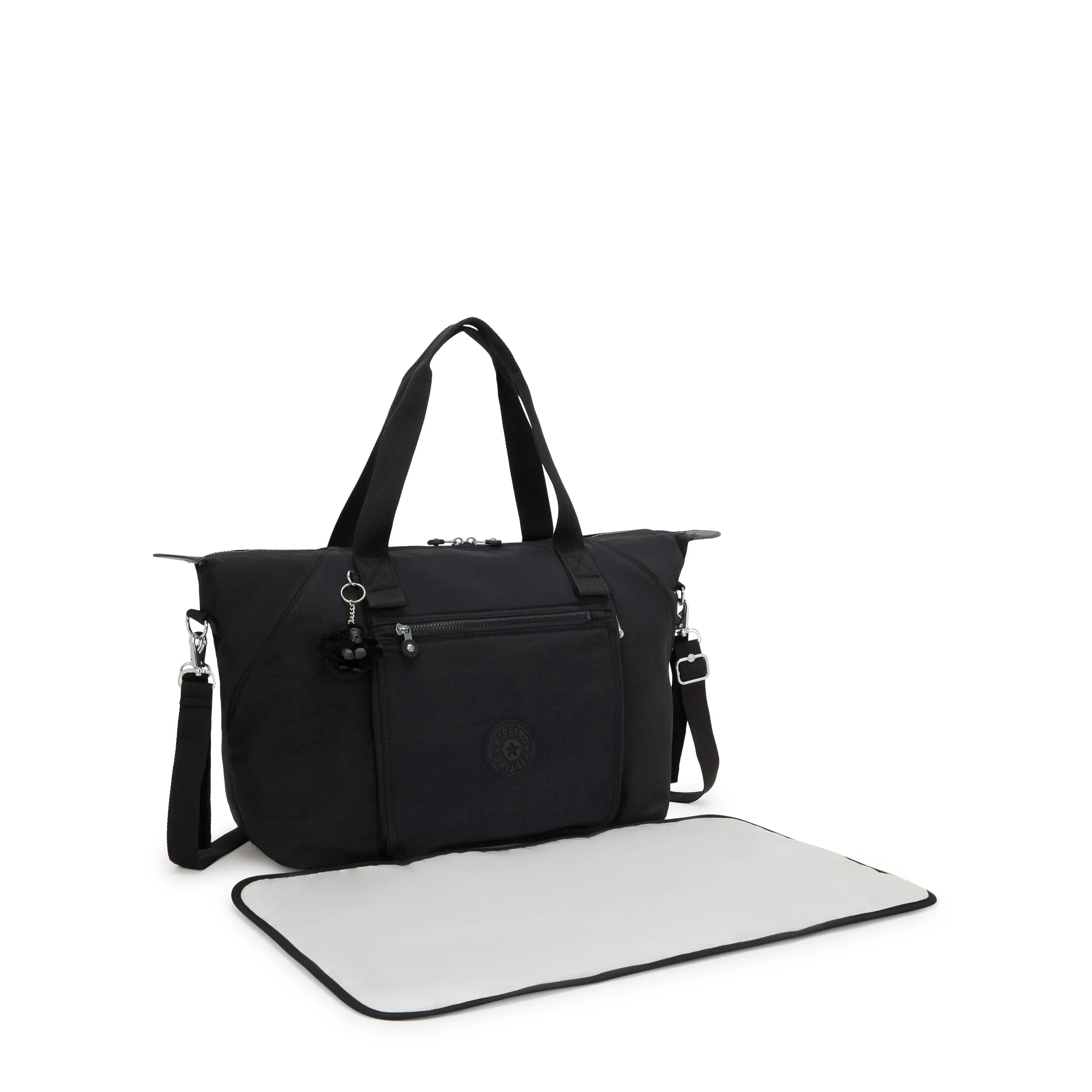 Kipling New Art M Babybag in Black Noir — interior view