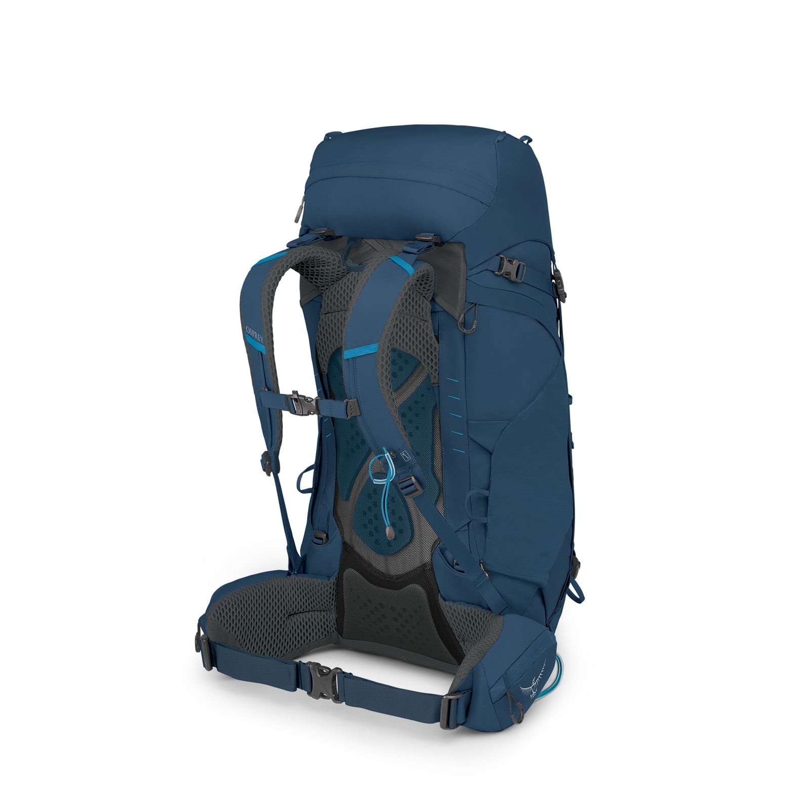 Osprey Kestrel 48 Backpacking Pack 48L in Atlas Blue — angle view 3