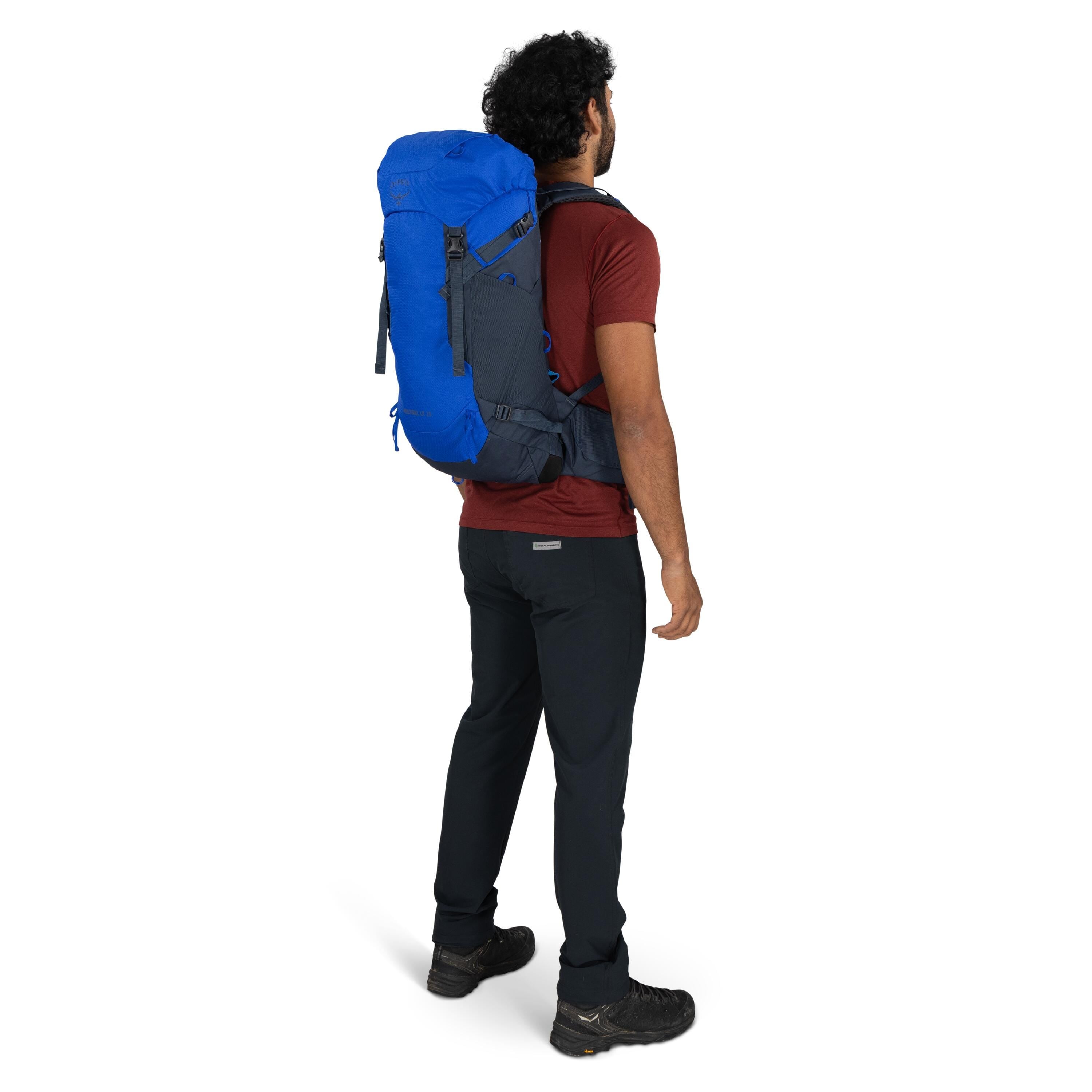 Osprey Kestrel LT 28 Hiking Backpack 28L in Rays Blue — lifestyle 2
