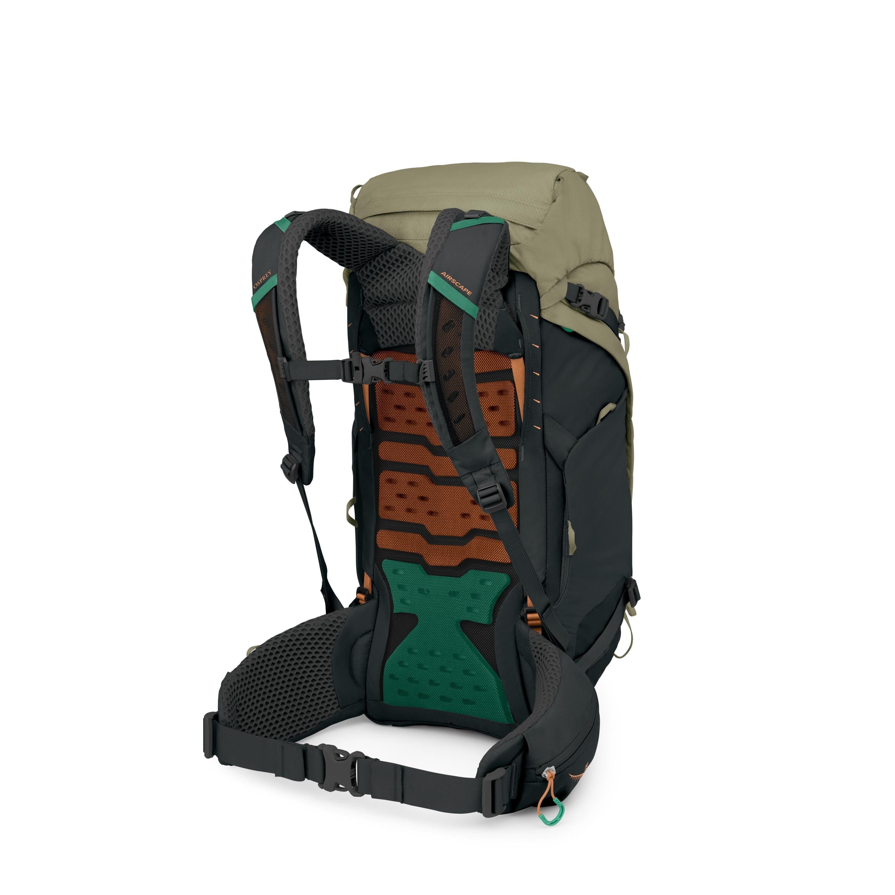 Osprey Kestrel LT 35 Hiking Backpack 35L in Olive Tan — angle view 3