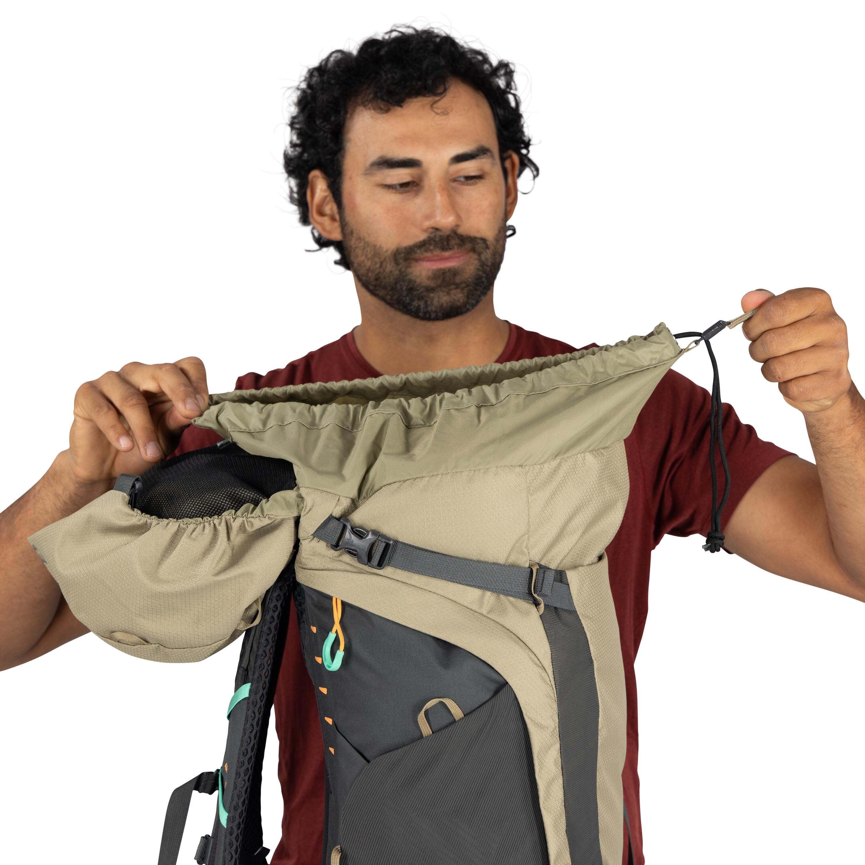 Osprey Kestrel LT 45 Backpacking Pack 45L in Olive Tan — detail view 2