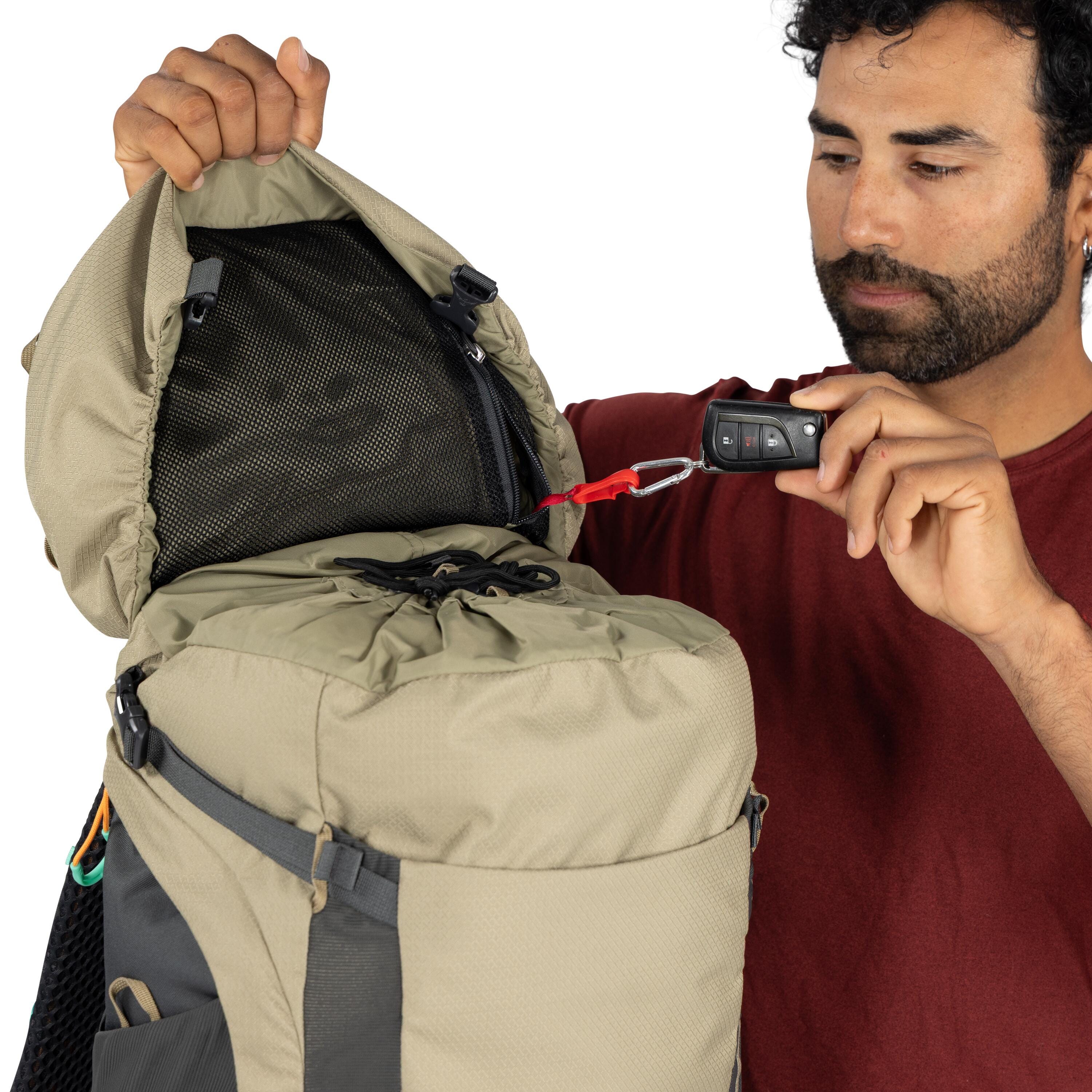 Osprey Kestrel LT 45 Backpacking Pack 45L in Olive Tan — detail view 3