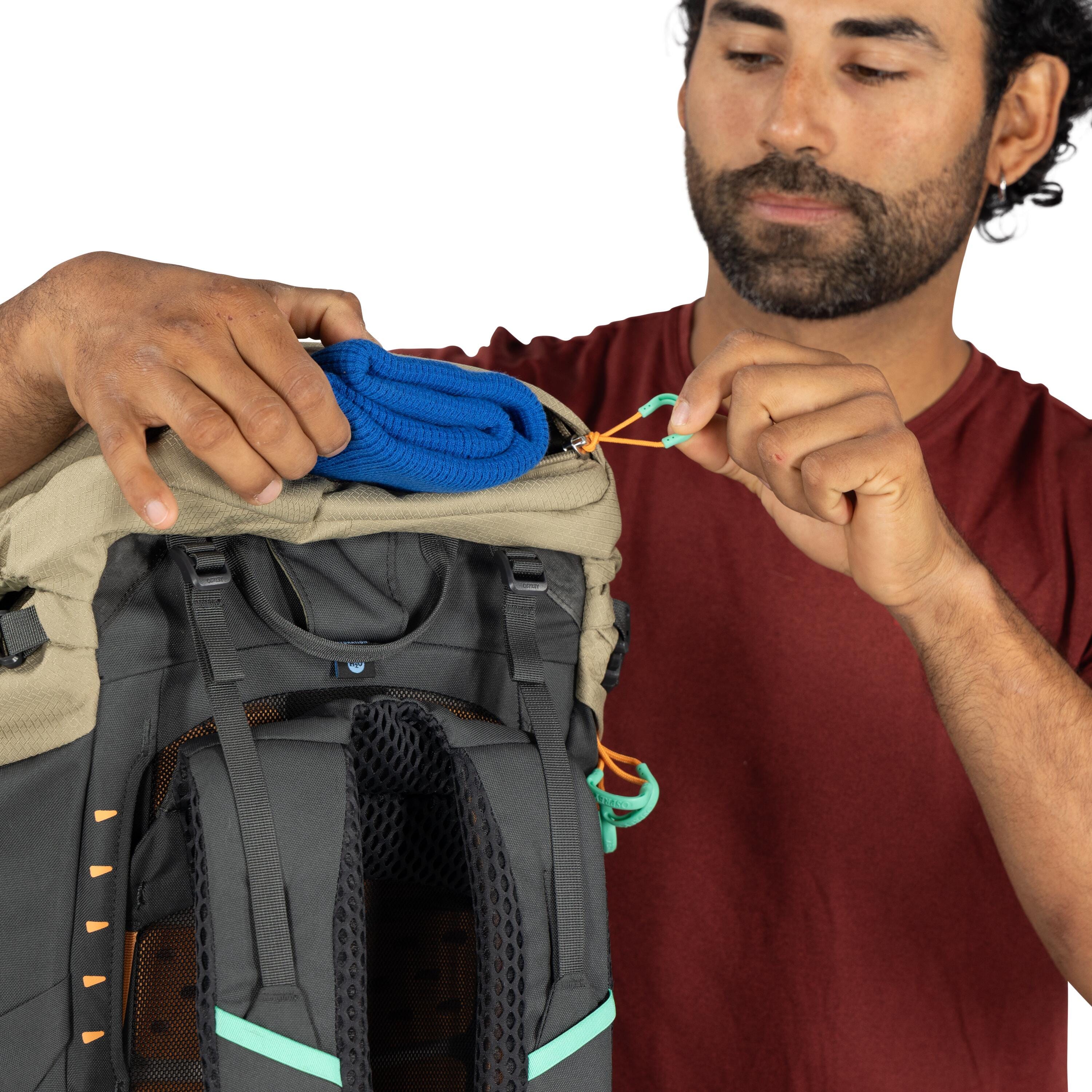 Osprey Kestrel LT 45 Backpacking Pack 45L in Olive Tan — detail view 4