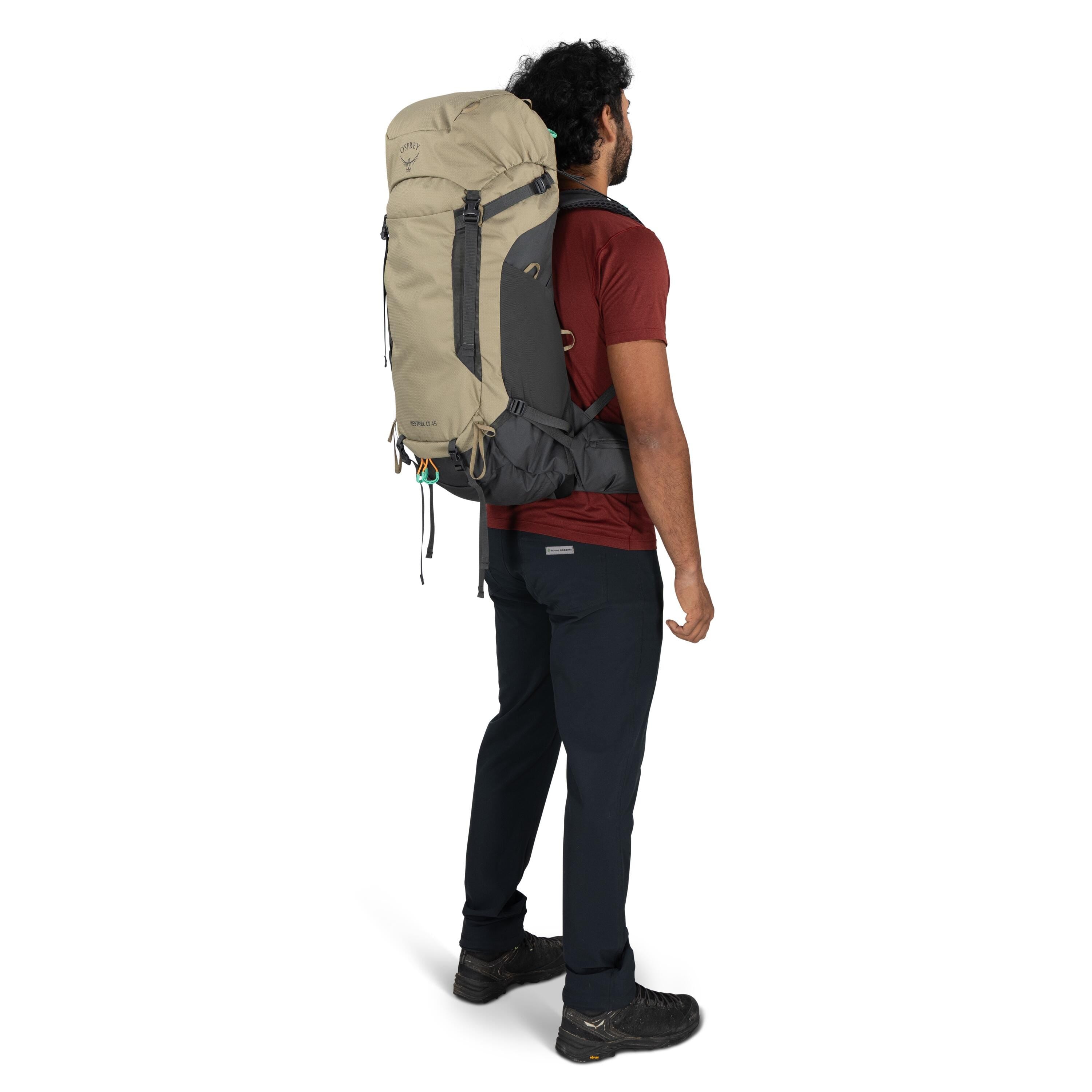 Osprey Kestrel LT 45 Backpacking Pack 45L in Olive Tan — lifestyle 2