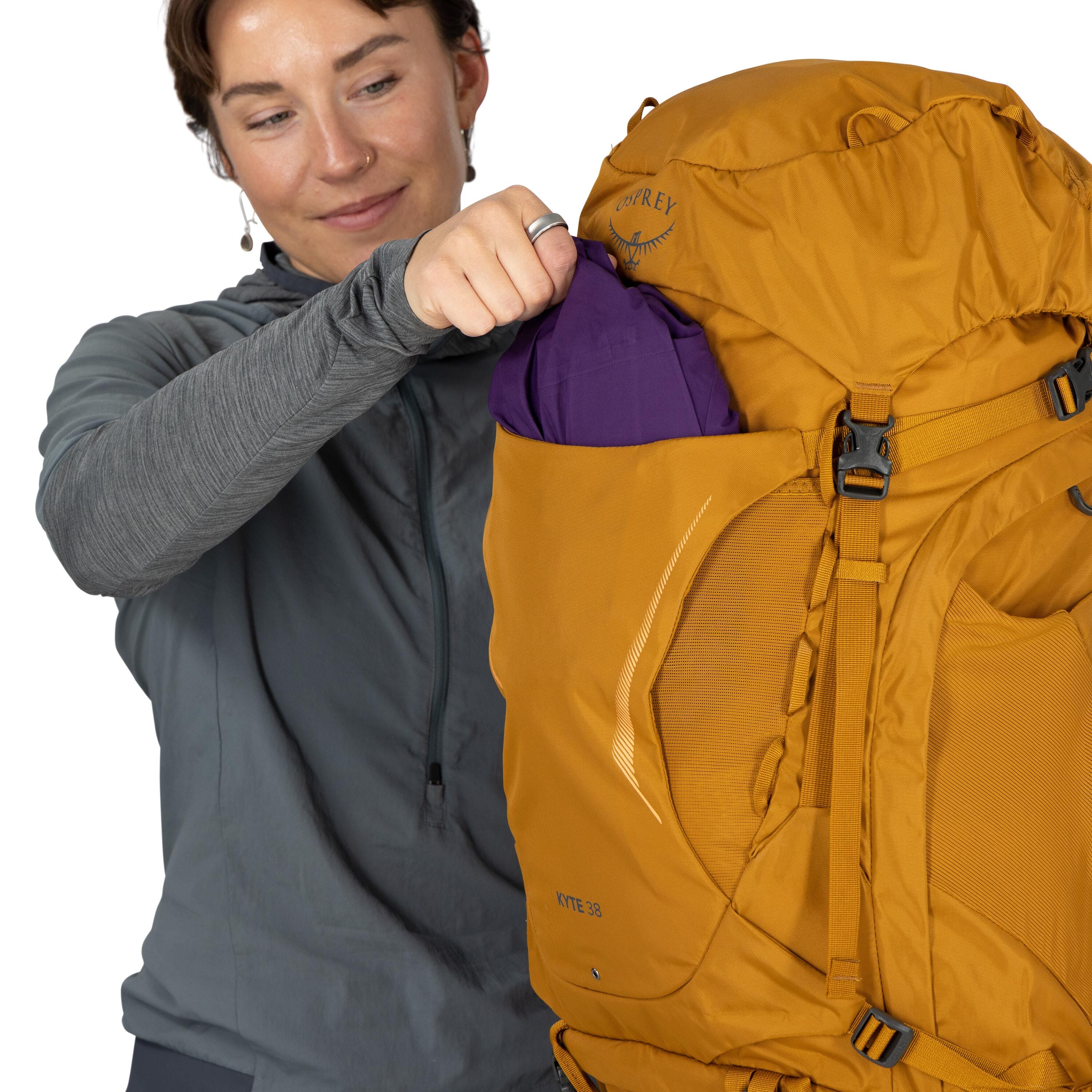 Osprey Kyte 38 Women's Backpacking Pack 38L in Barley Brown — detail view 4